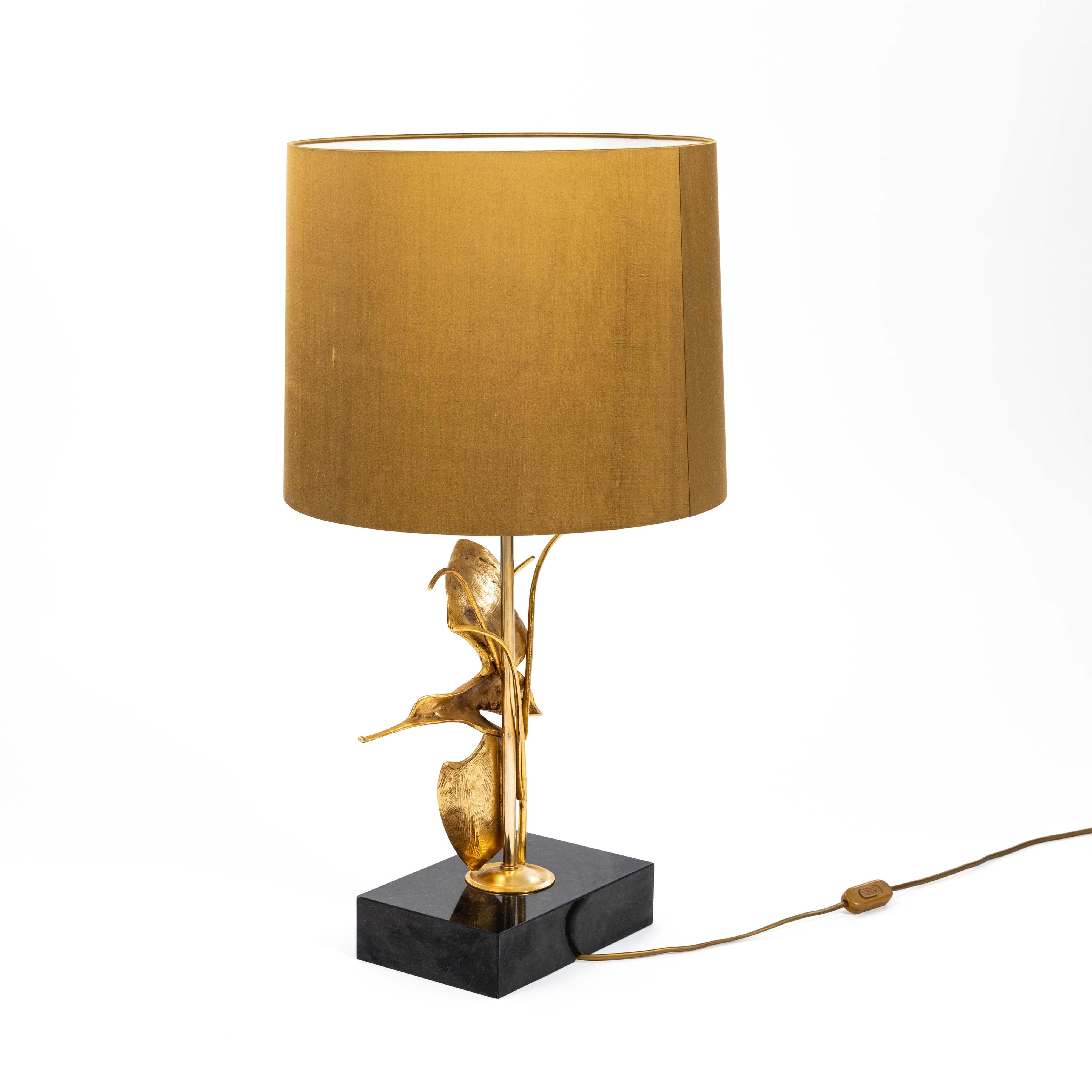 Gilt Italian Midcentury Gilded Brass Bird Table Lamp by GM Italia 1950s For Sale