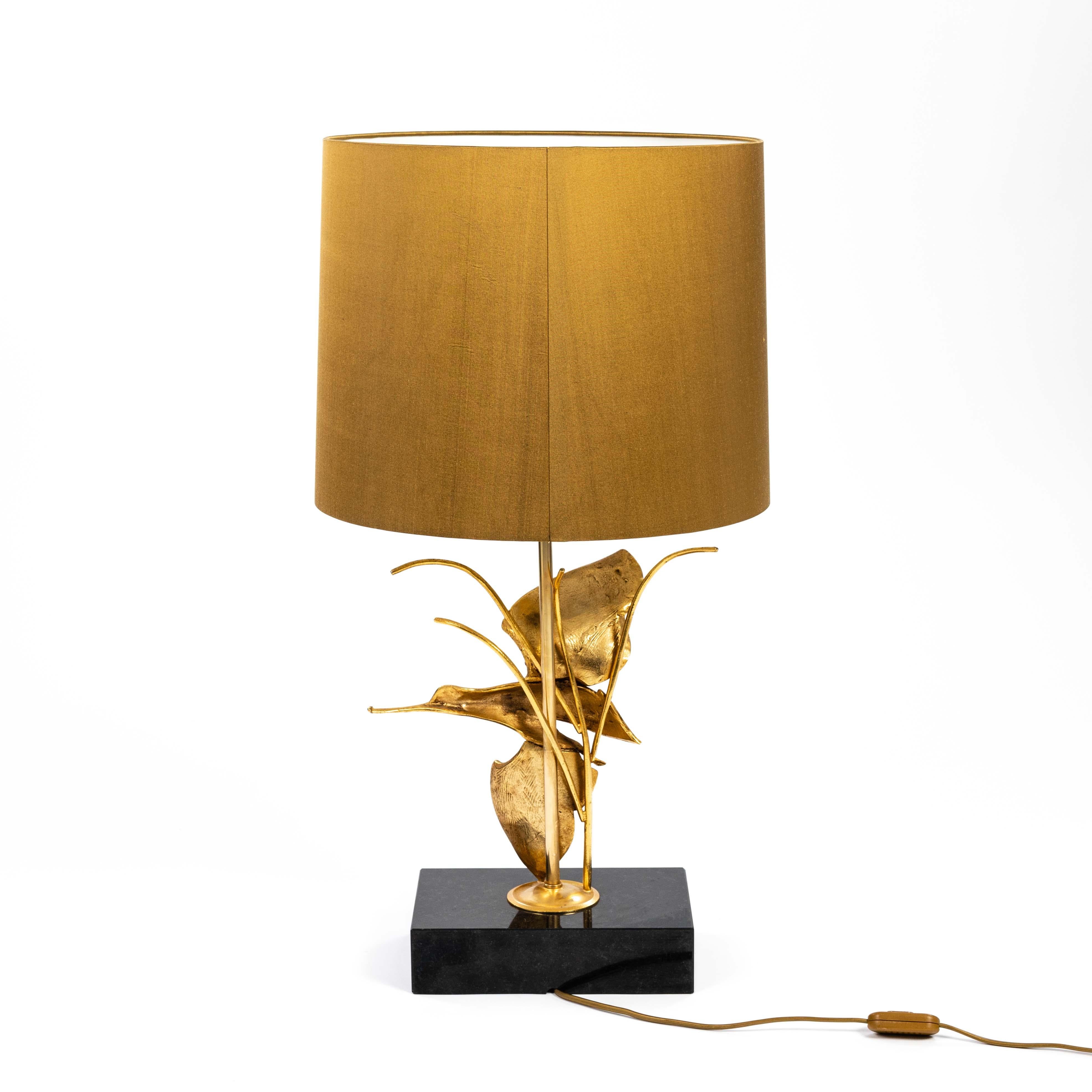 Italian Midcentury Gilded Brass Bird Table Lamp by GM Italia 1950s In Good Condition For Sale In Salzburg, AT