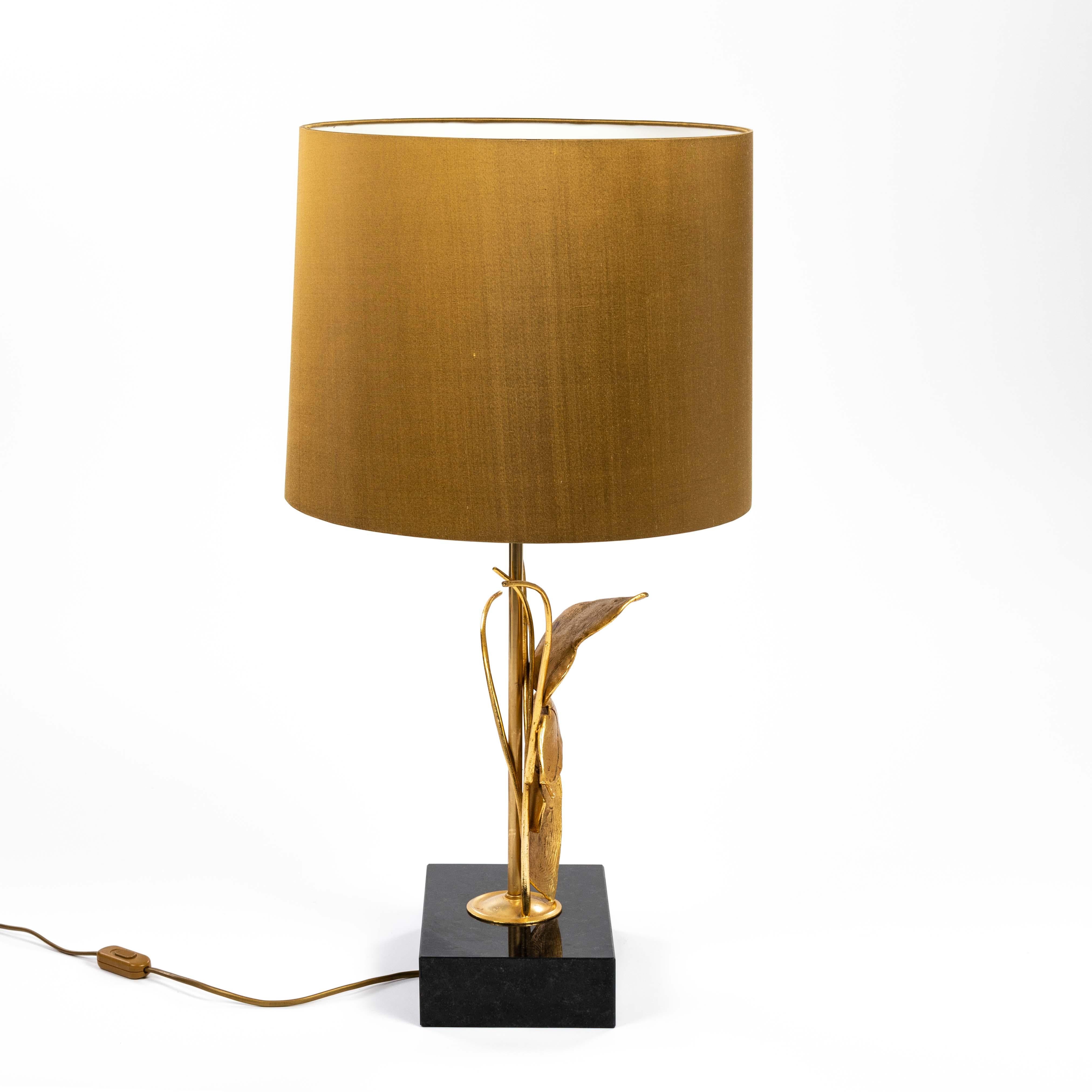 Bronze Italian Midcentury Gilded Brass Bird Table Lamp by GM Italia 1950s For Sale