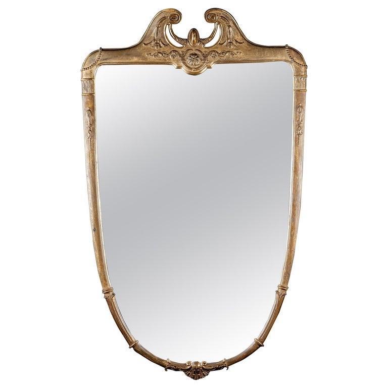 Italian Midcentury Giltwood Mirror, 1950 For Sale 2