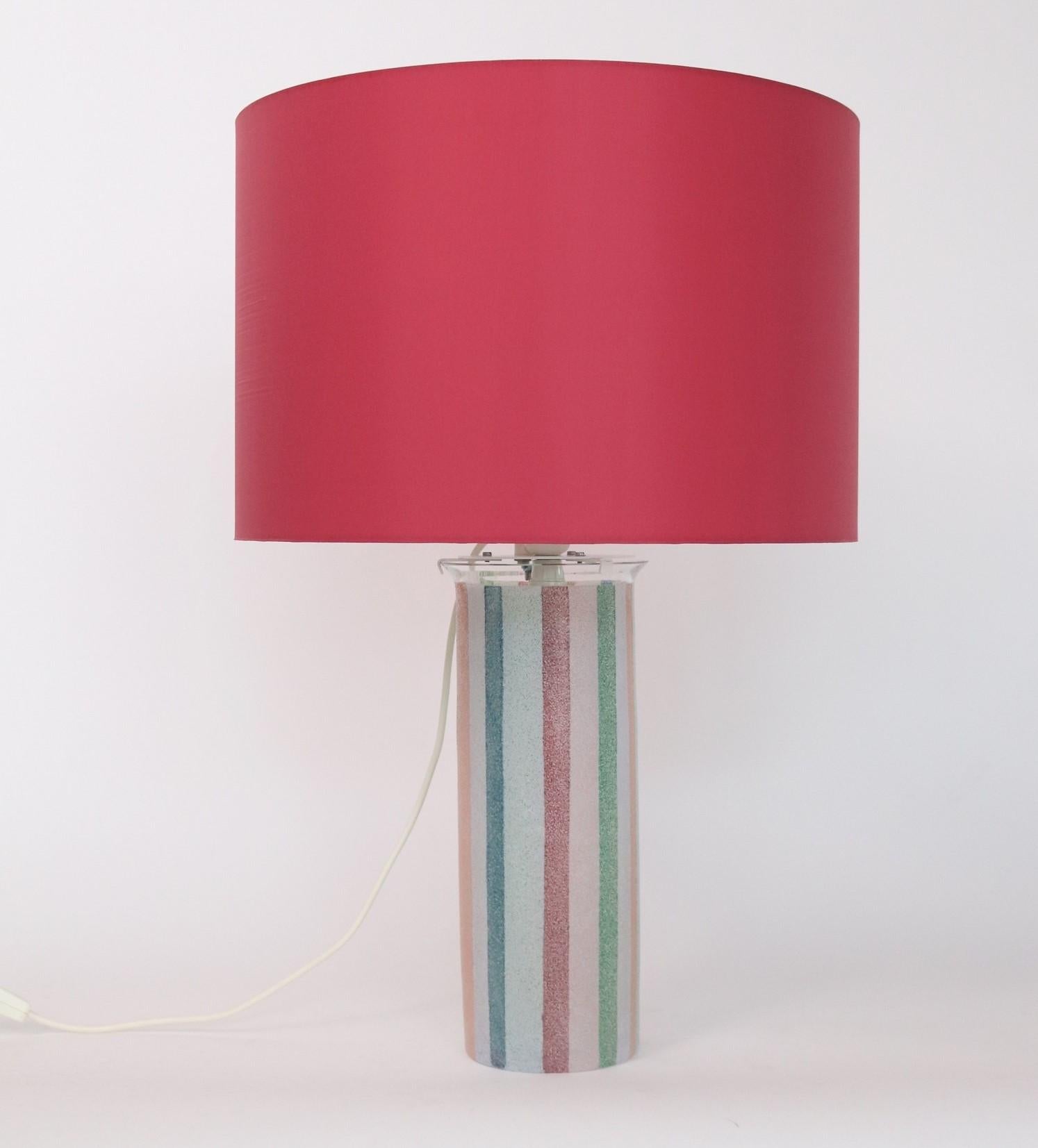 Italian Mid-Century Murano Glass Table Lamp by Ghisetti Murano, 1980s For Sale 3