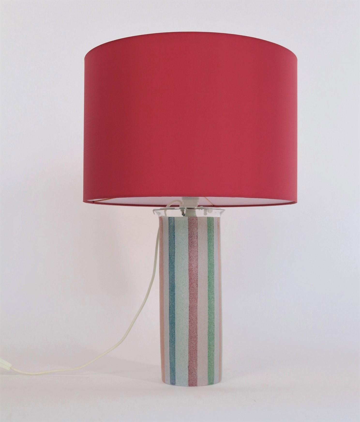 Italienische Murano-Glas-Tischlampe aus der Mitte des Jahrhunderts von Ghisetti Murano, 1980er Jahre im Angebot 10