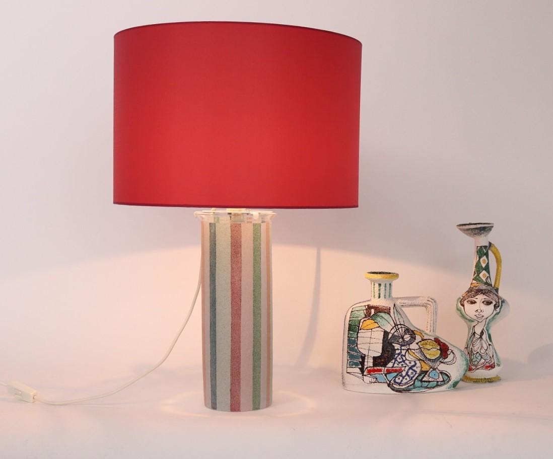 Mid-Century Modern Italian Mid-Century Murano Glass Table Lamp by Ghisetti Murano, 1980s For Sale