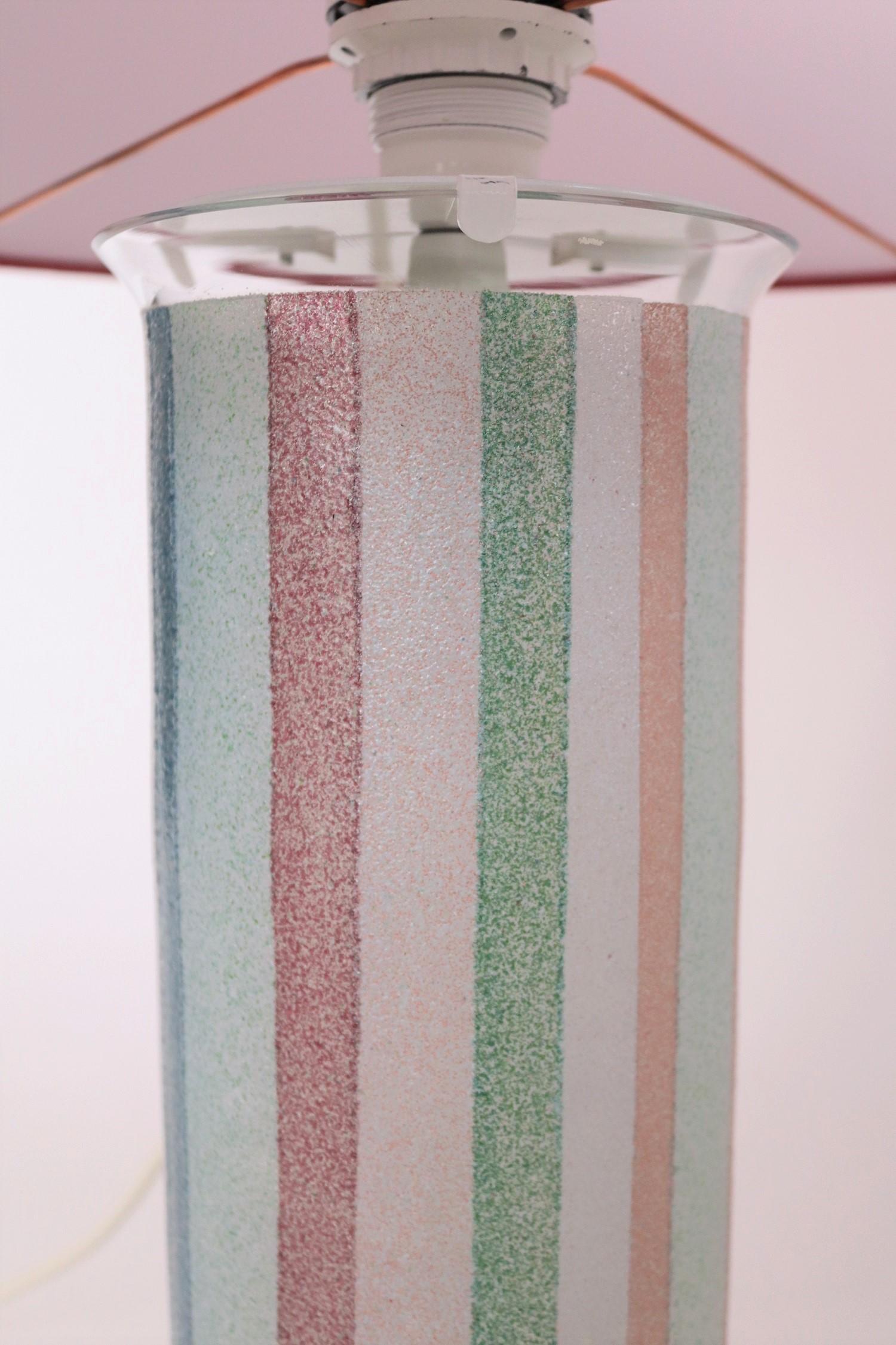 Italienische Murano-Glas-Tischlampe aus der Mitte des Jahrhunderts von Ghisetti Murano, 1980er Jahre im Zustand „Gut“ im Angebot in Morazzone, Varese