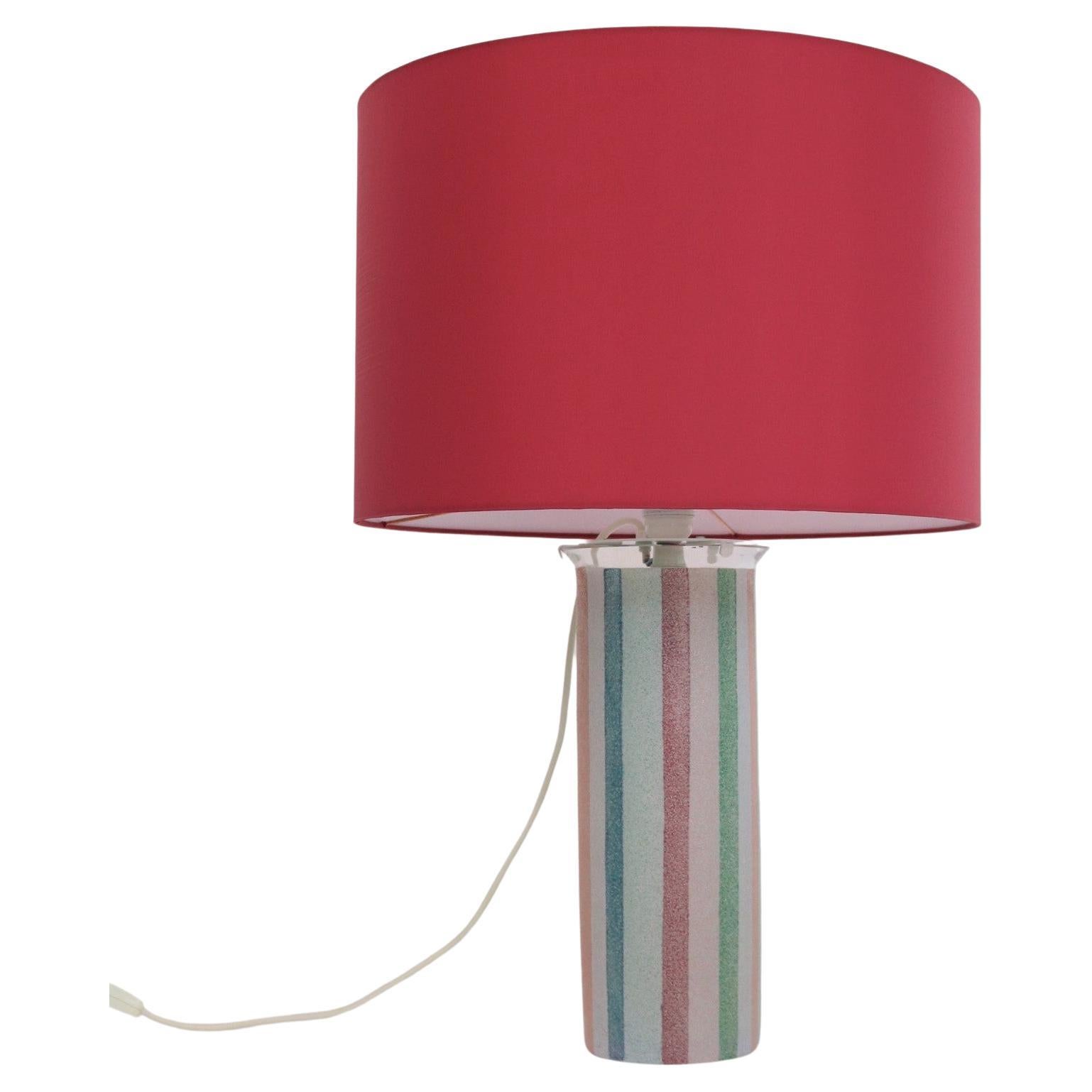 Italian Mid-Century Murano Glass Table Lamp by Ghisetti Murano, 1980s For Sale