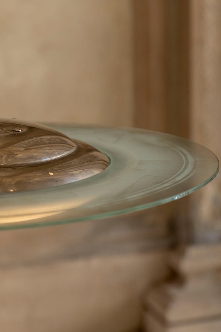 Mid-20th Century Italian Midcentury Glass Pendant by Pietro Chiesa for Fontana Arte