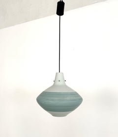 Italian Midcentury Glass Pendant Fixture with Stripes, 1960s
