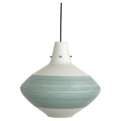 Italian Midcentury Glass Pendant Fixture with Stripes, 1960s