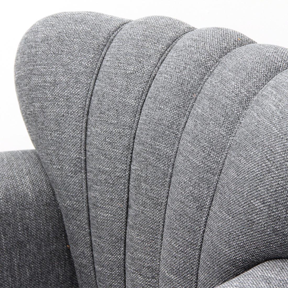 Italian Midcentury Gray Armchair with Pouf, 1950s, Set of 2 5