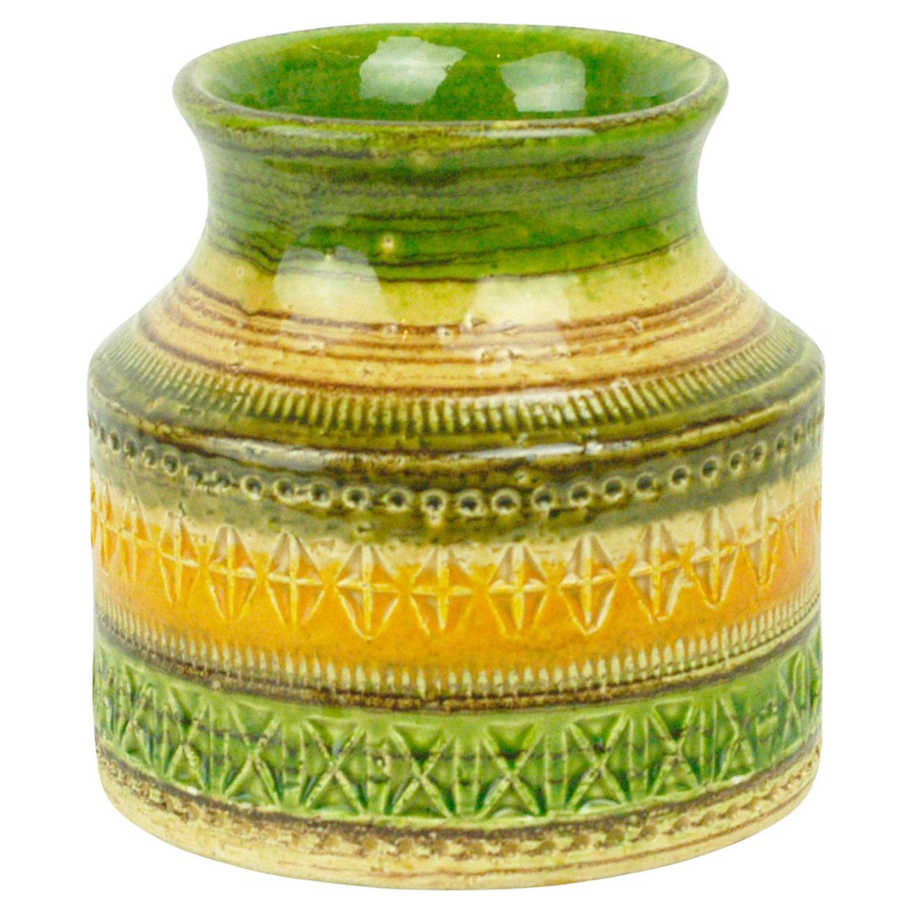 Italie du milieu du siècle  Vase en céramique CER PAOLI vert de A. Londi
