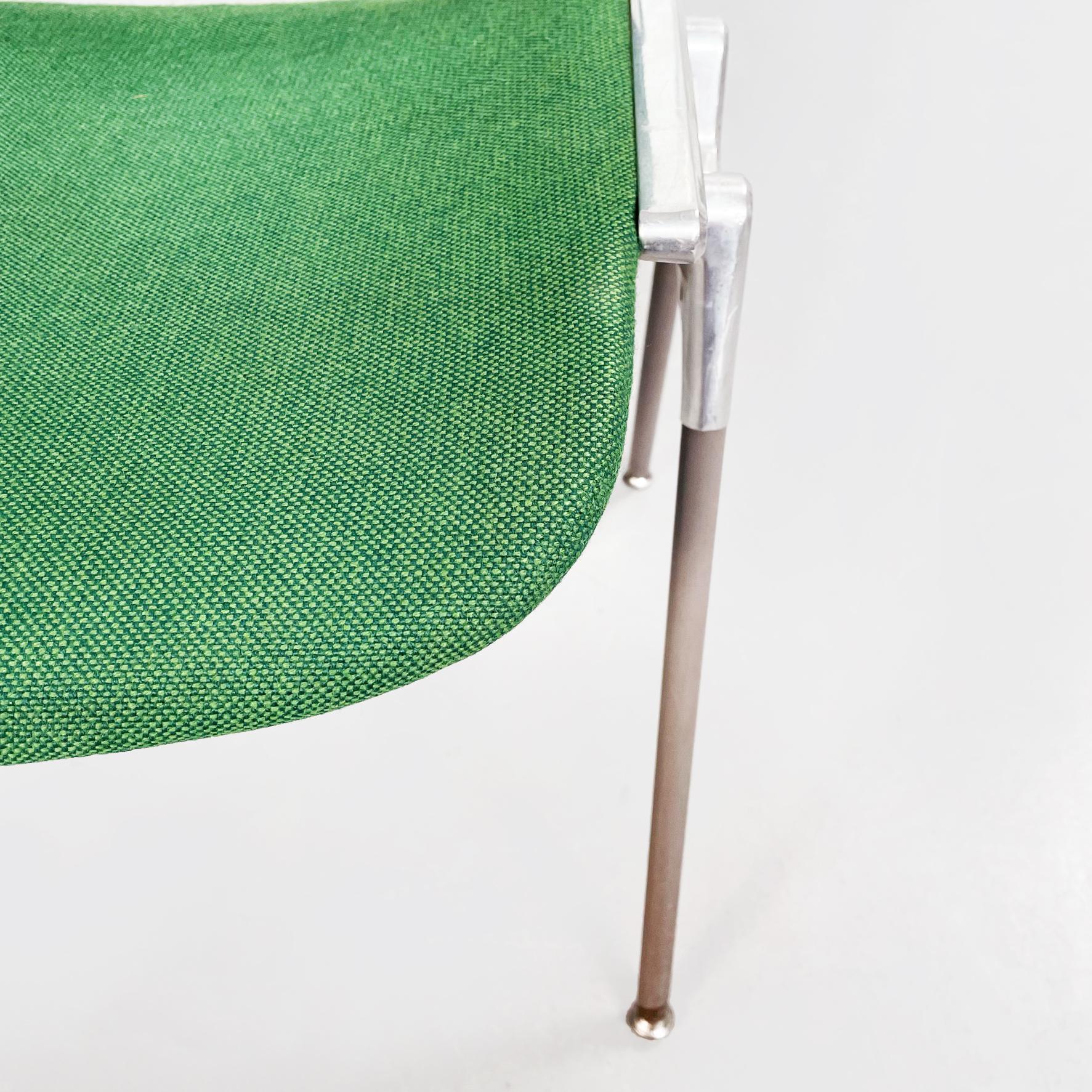 Chaise italienne du milieu du siècle DSC en tissu et aluminium vert Piretti Anonima Castelli, 1965 5