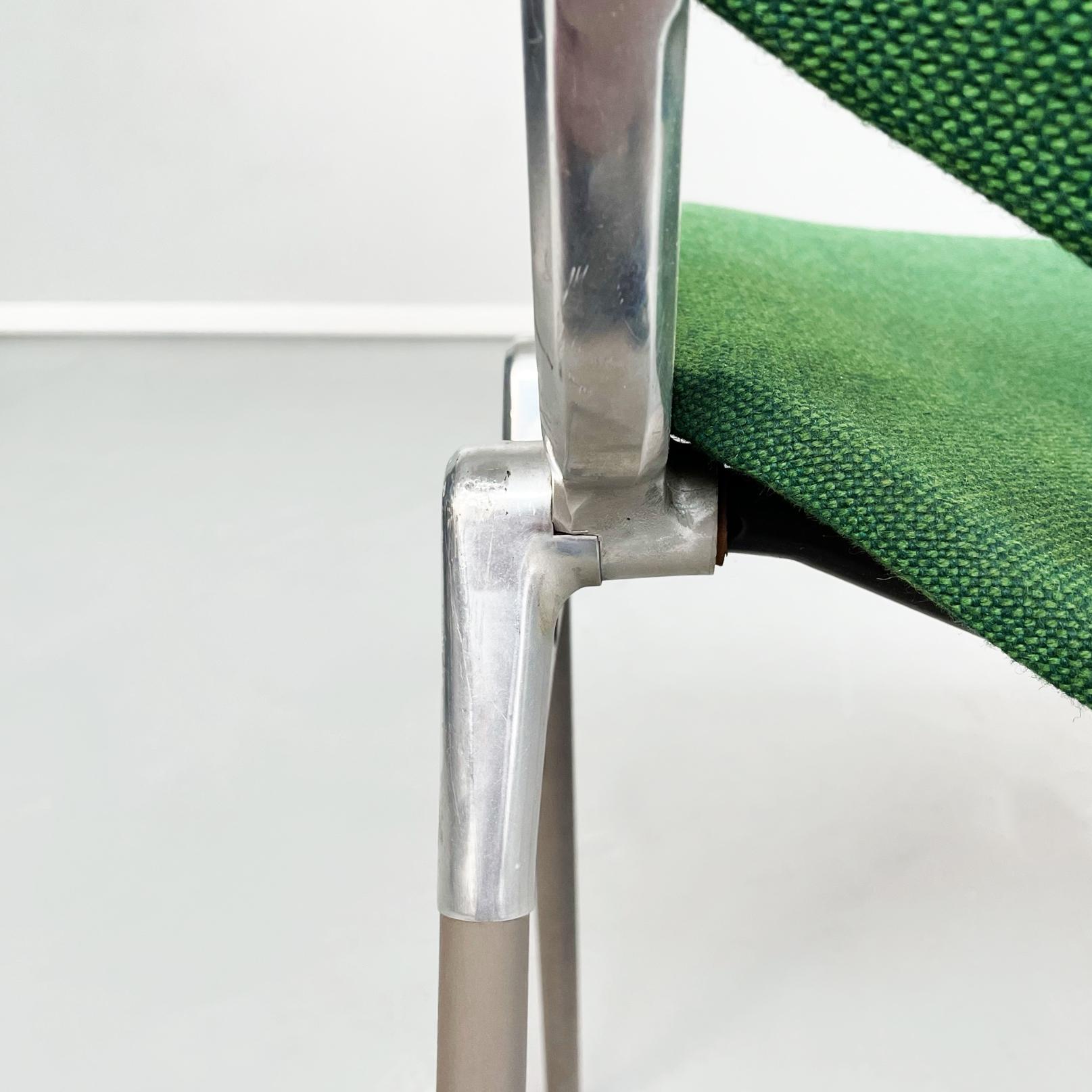 Italian MidCentury Green Fabric Aluminum DSC Chair Piretti Anonima Castelli, 1965 9