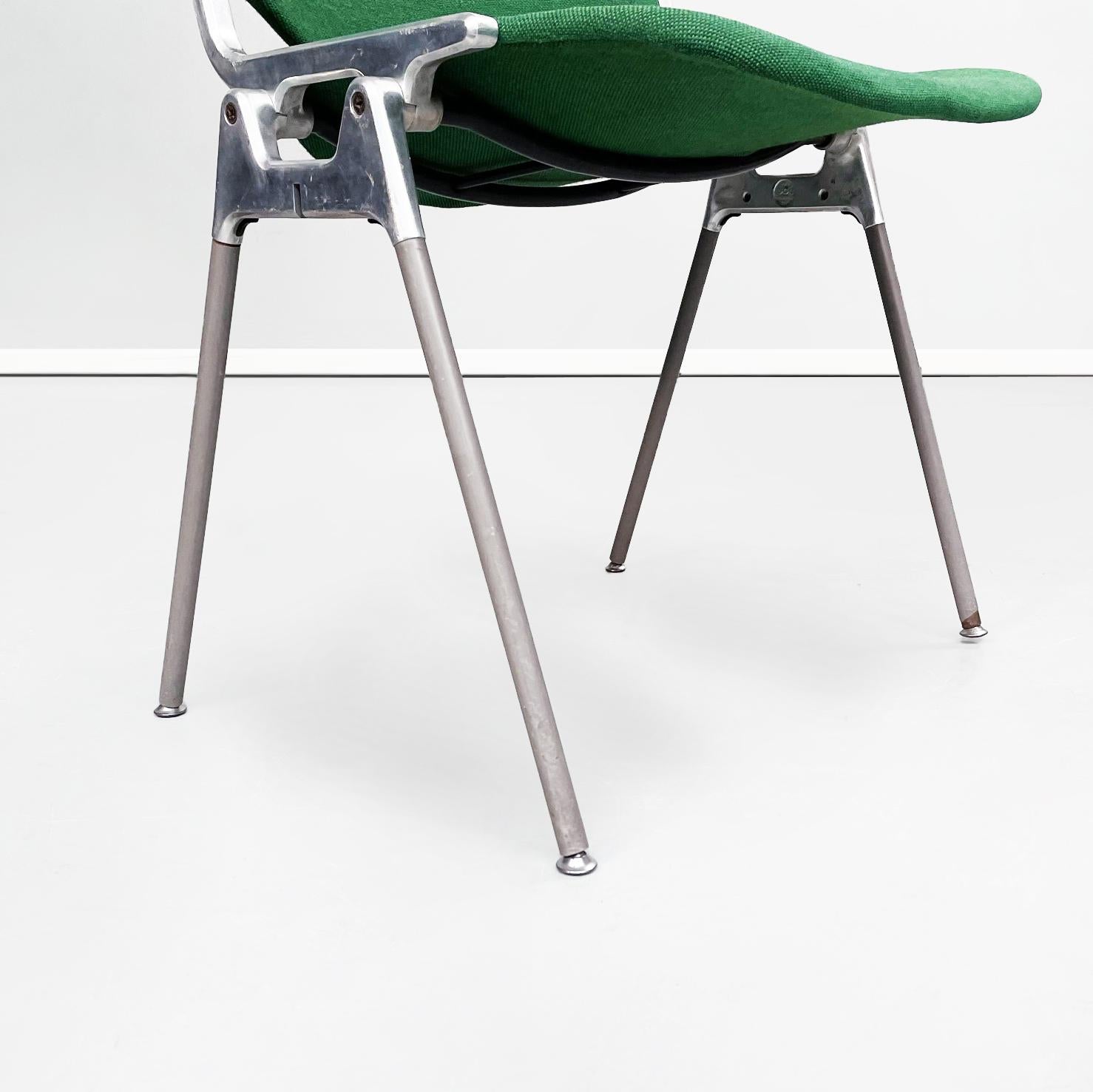 Italian MidCentury Green Fabric Aluminum DSC Chair Piretti Anonima Castelli, 1965 10