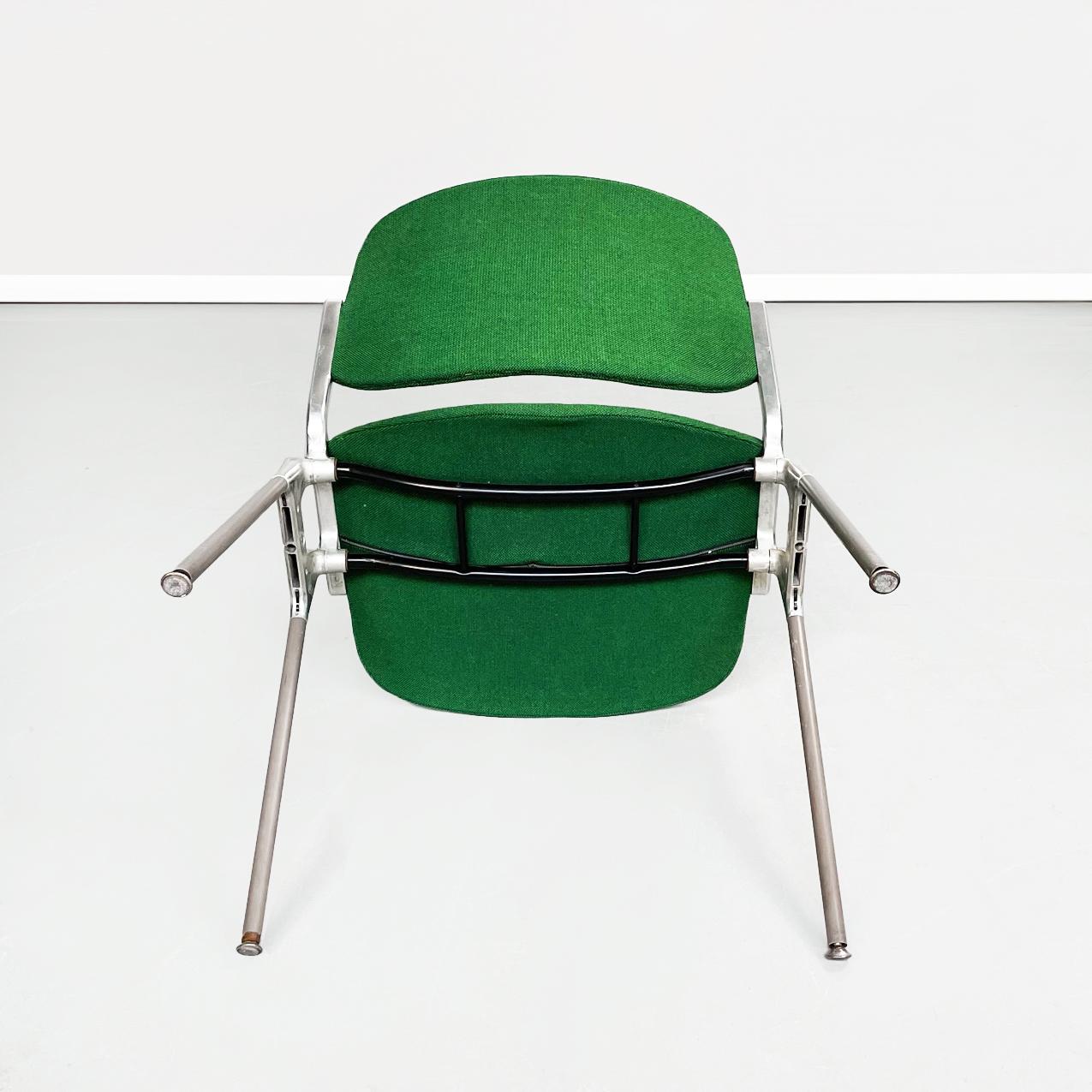 Chaise italienne du milieu du siècle DSC en tissu et aluminium vert Piretti Anonima Castelli, 1965 11