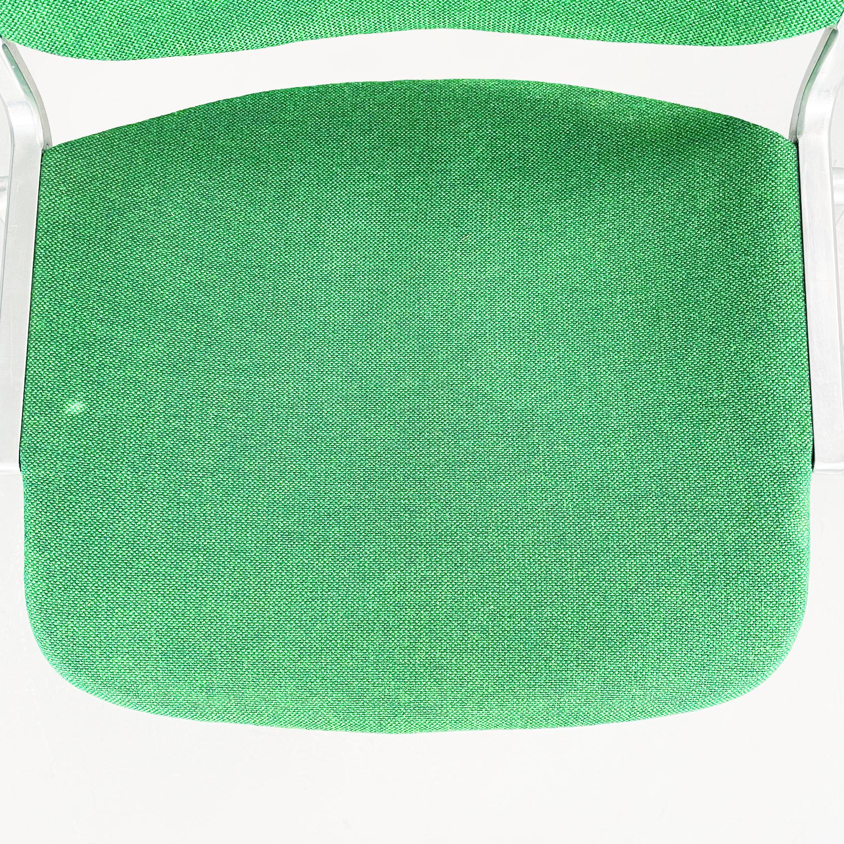 Italian MidCentury Green Fabric Aluminum DSC Chair Piretti Anonima Castelli, 1965 3