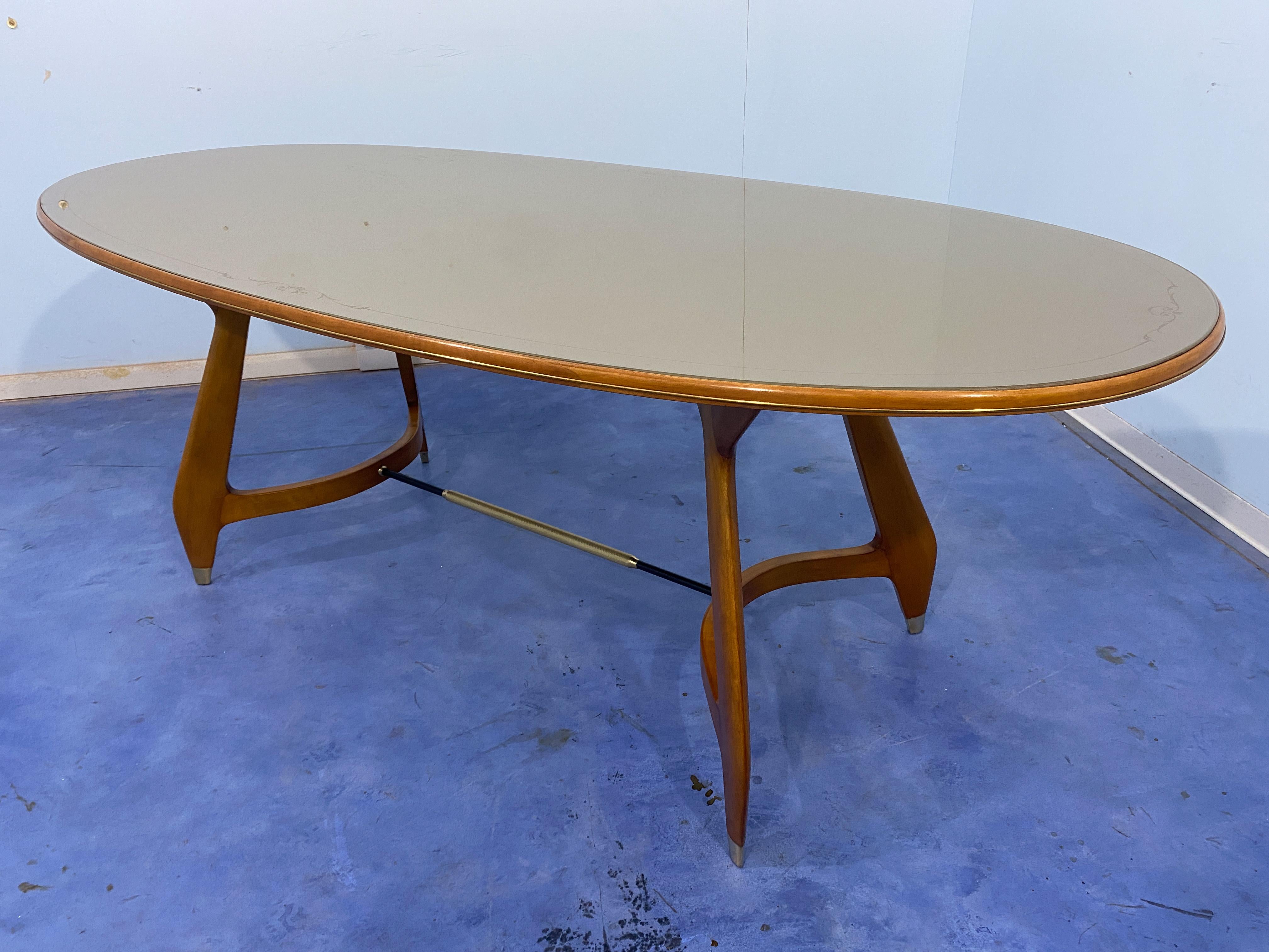 Italian Midcentury Green Olive Dining Table by Vittorio Dassi, 1950s For Sale 4