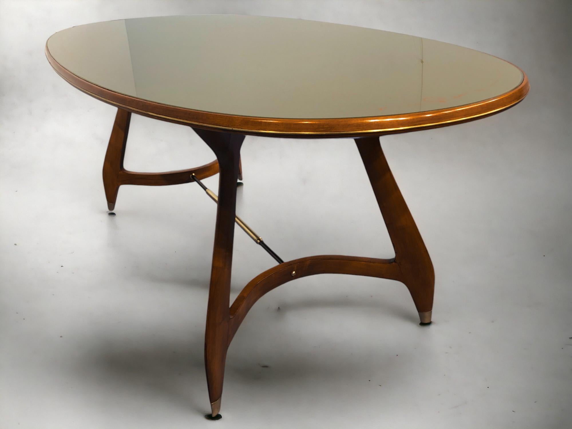 Italian Midcentury Green Olive Dining Table by Vittorio Dassi, 1950s 5
