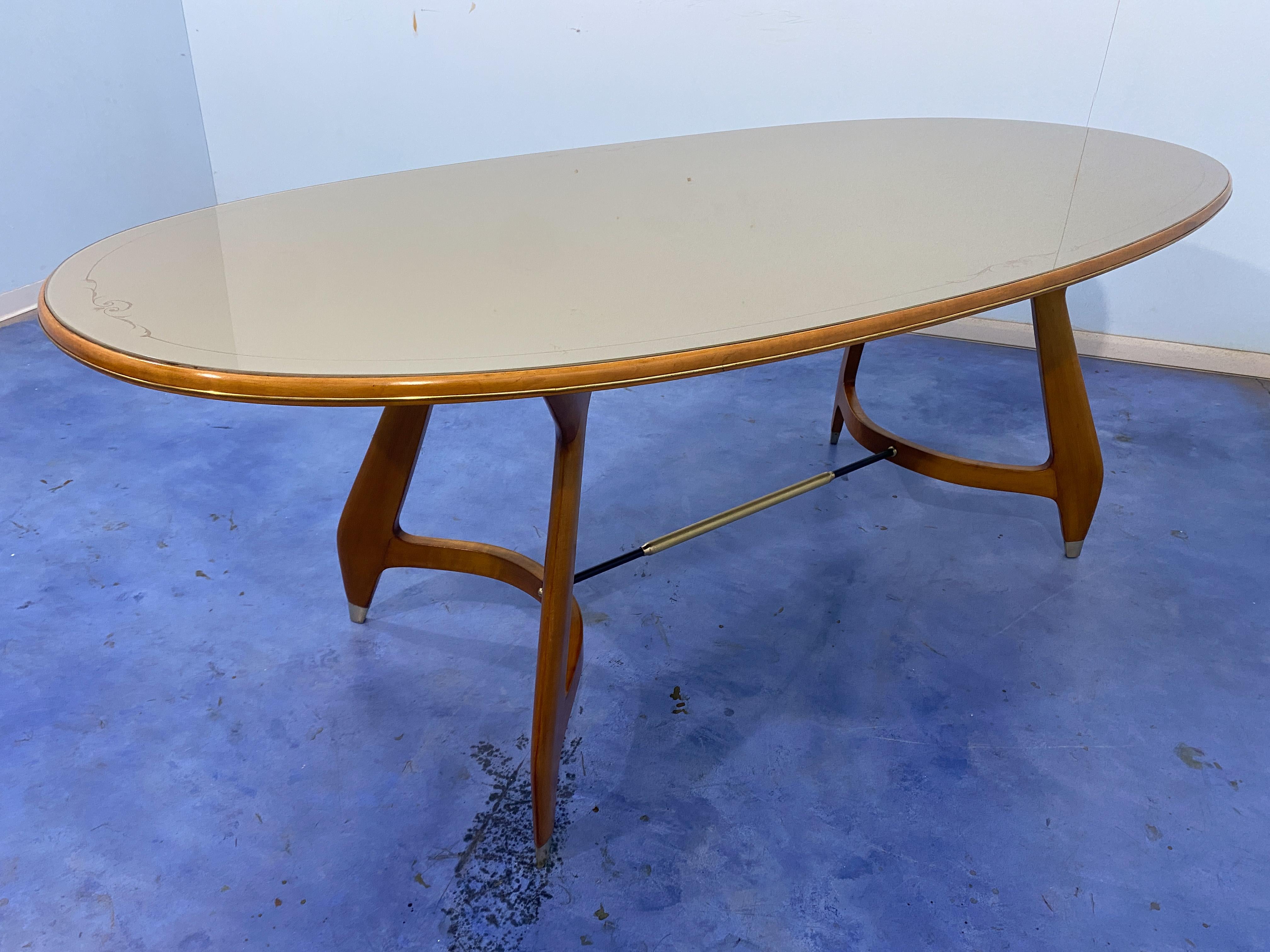 Italian Midcentury Green Olive Dining Table by Vittorio Dassi, 1950s For Sale 7