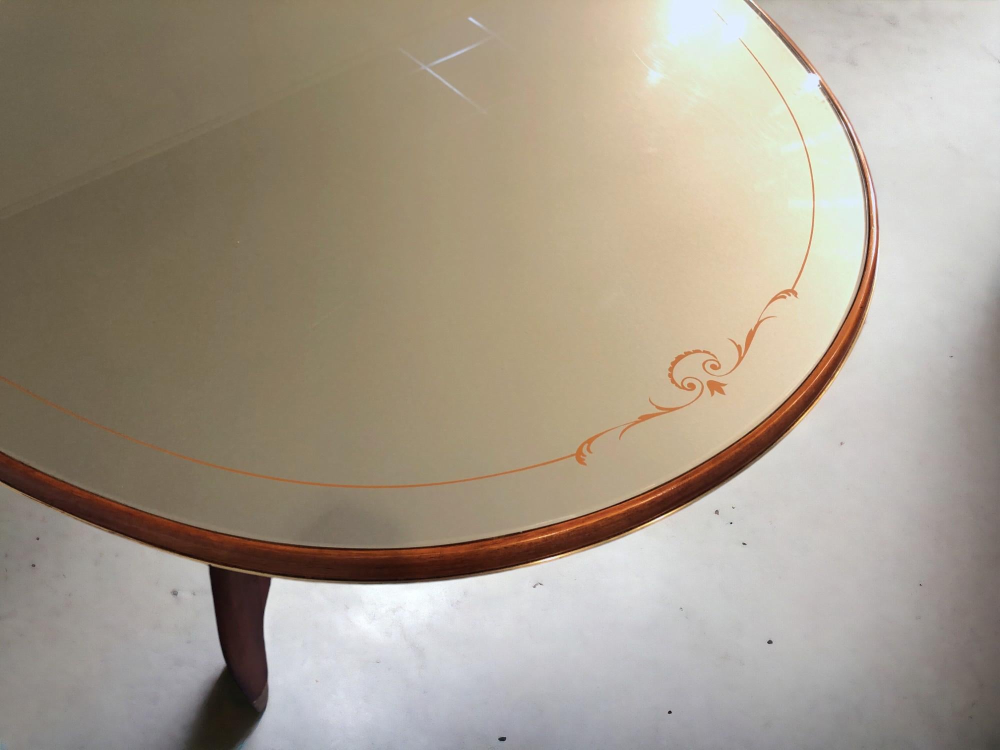 Italian Midcentury Green Olive Dining Table by Vittorio Dassi, 1950s 9