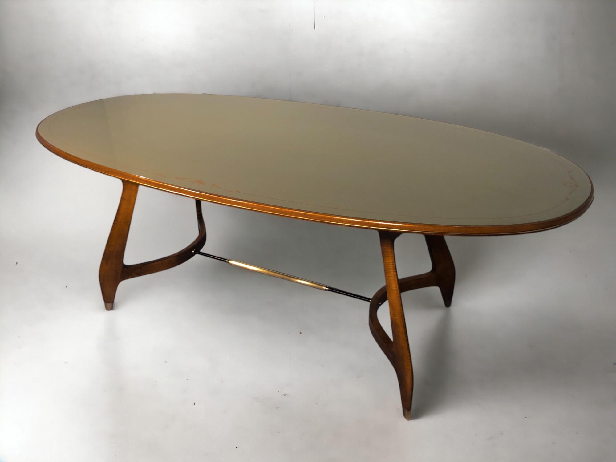 Italian Midcentury Green Olive Dining Table by Vittorio Dassi, 1950s 10