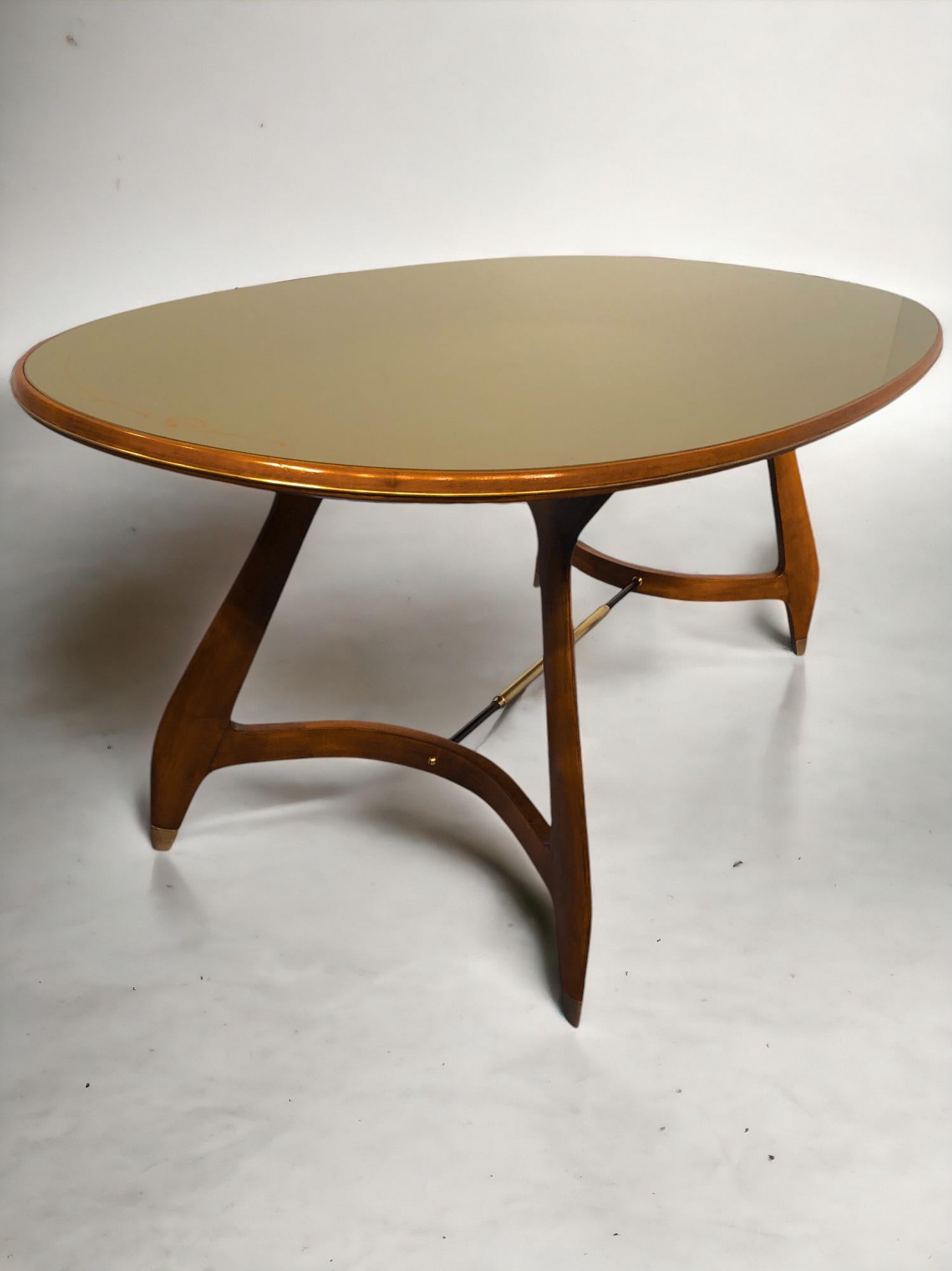 Italian Midcentury Green Olive Dining Table by Vittorio Dassi, 1950s 13