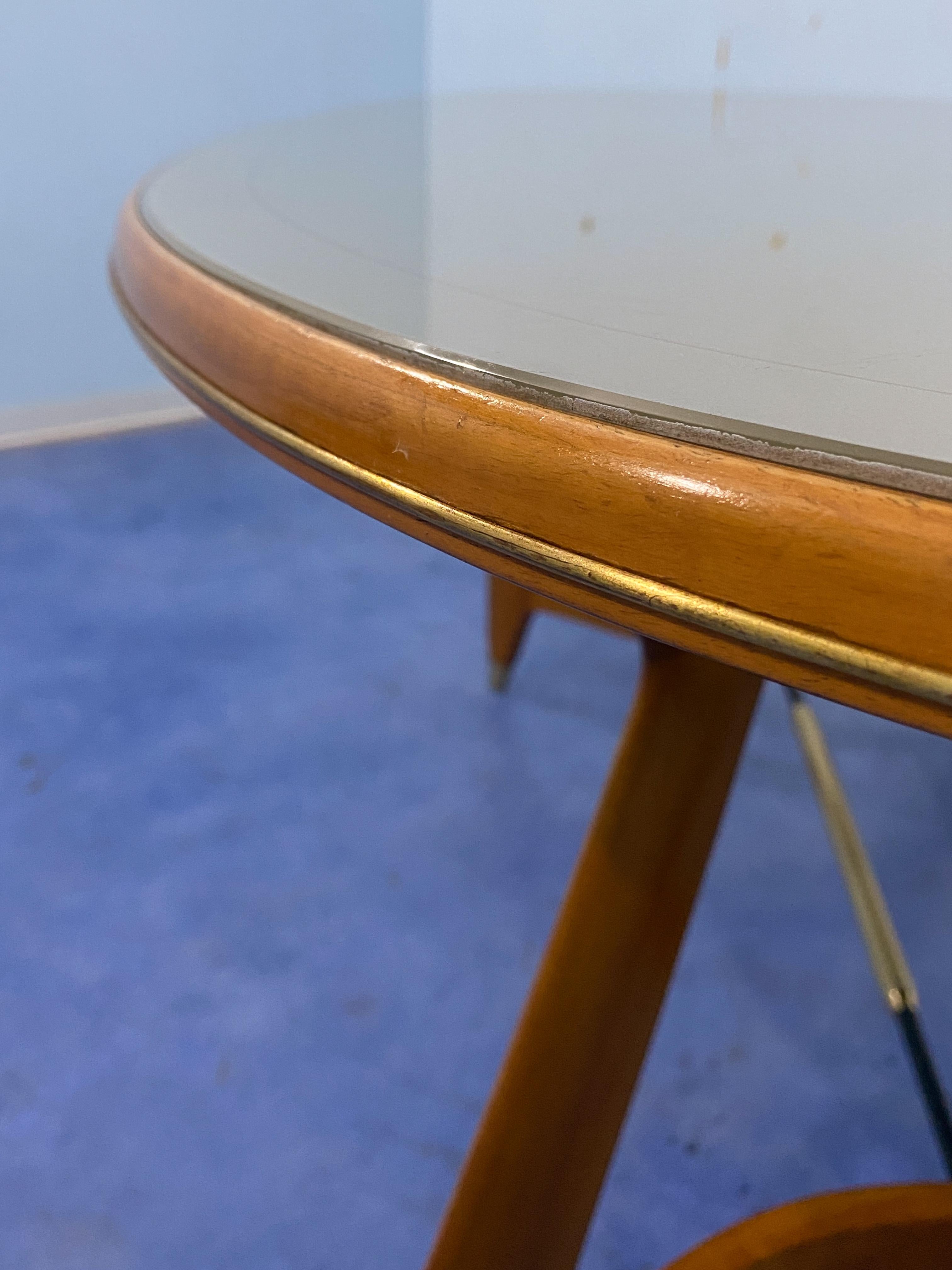 Italian Midcentury Green Olive Dining Table by Vittorio Dassi, 1950s For Sale 1