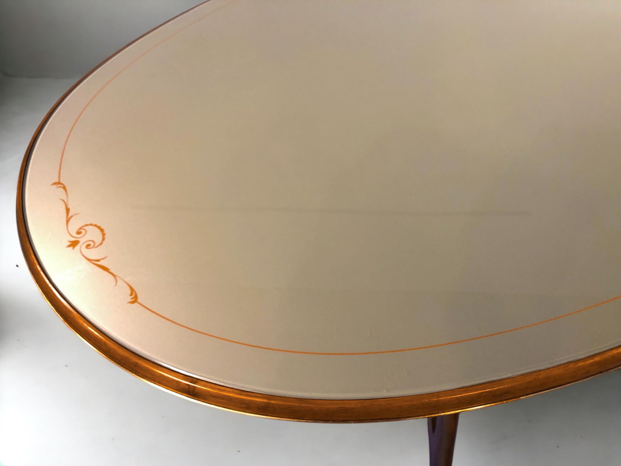 Italian Midcentury Green Olive Dining Table by Vittorio Dassi, 1950s 2