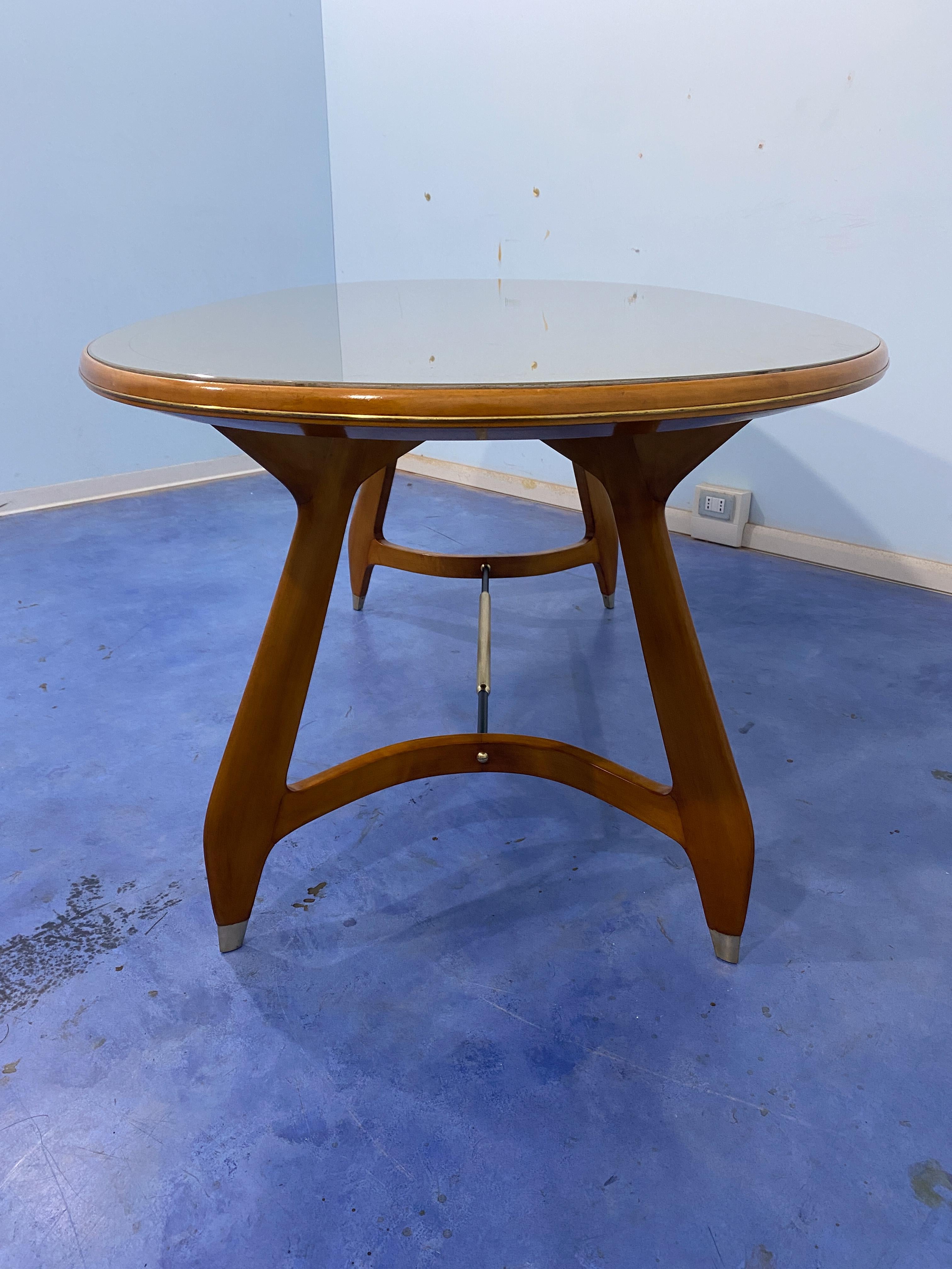 Italian Midcentury Green Olive Dining Table by Vittorio Dassi, 1950s For Sale 2