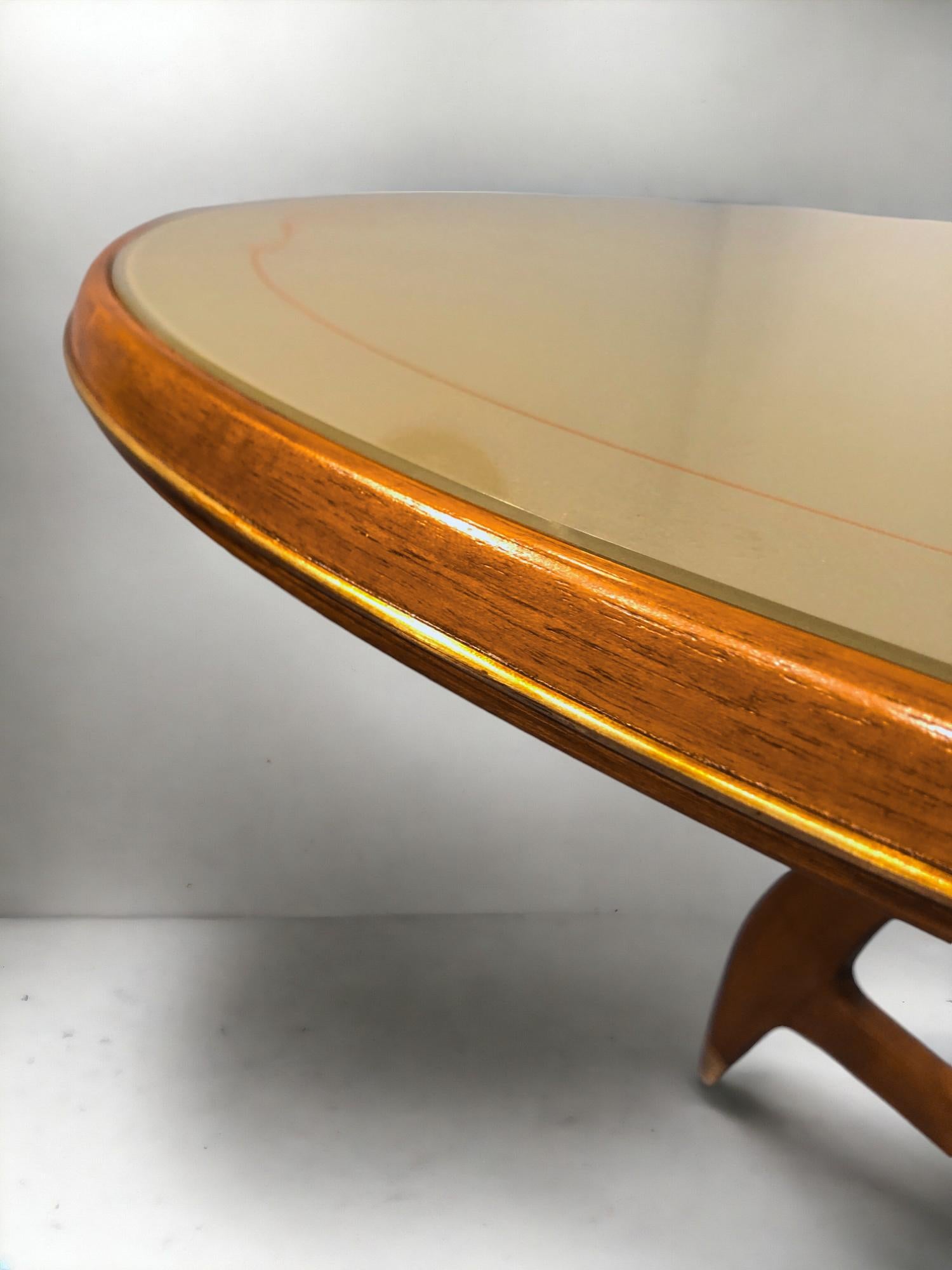 Italian Midcentury Green Olive Dining Table by Vittorio Dassi, 1950s 3