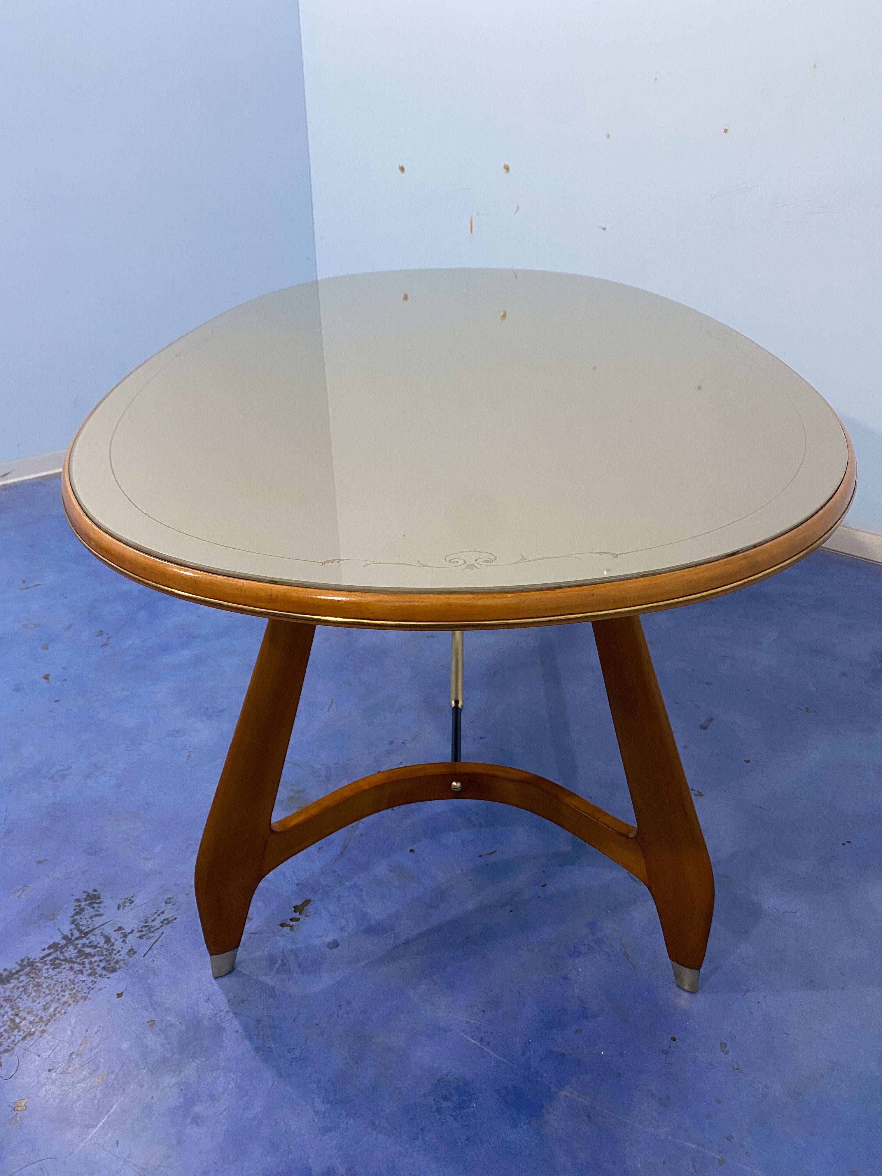 Italian Midcentury Green Olive Dining Table by Vittorio Dassi, 1950s For Sale 3