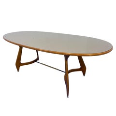 Italian Midcentury Green Olive Dining Table by Vittorio Dassi, 1950s