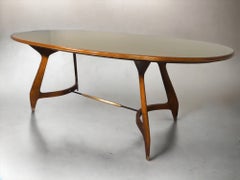 Italian Midcentury Green Olive Dining Table by Vittorio Dassi, 1950s