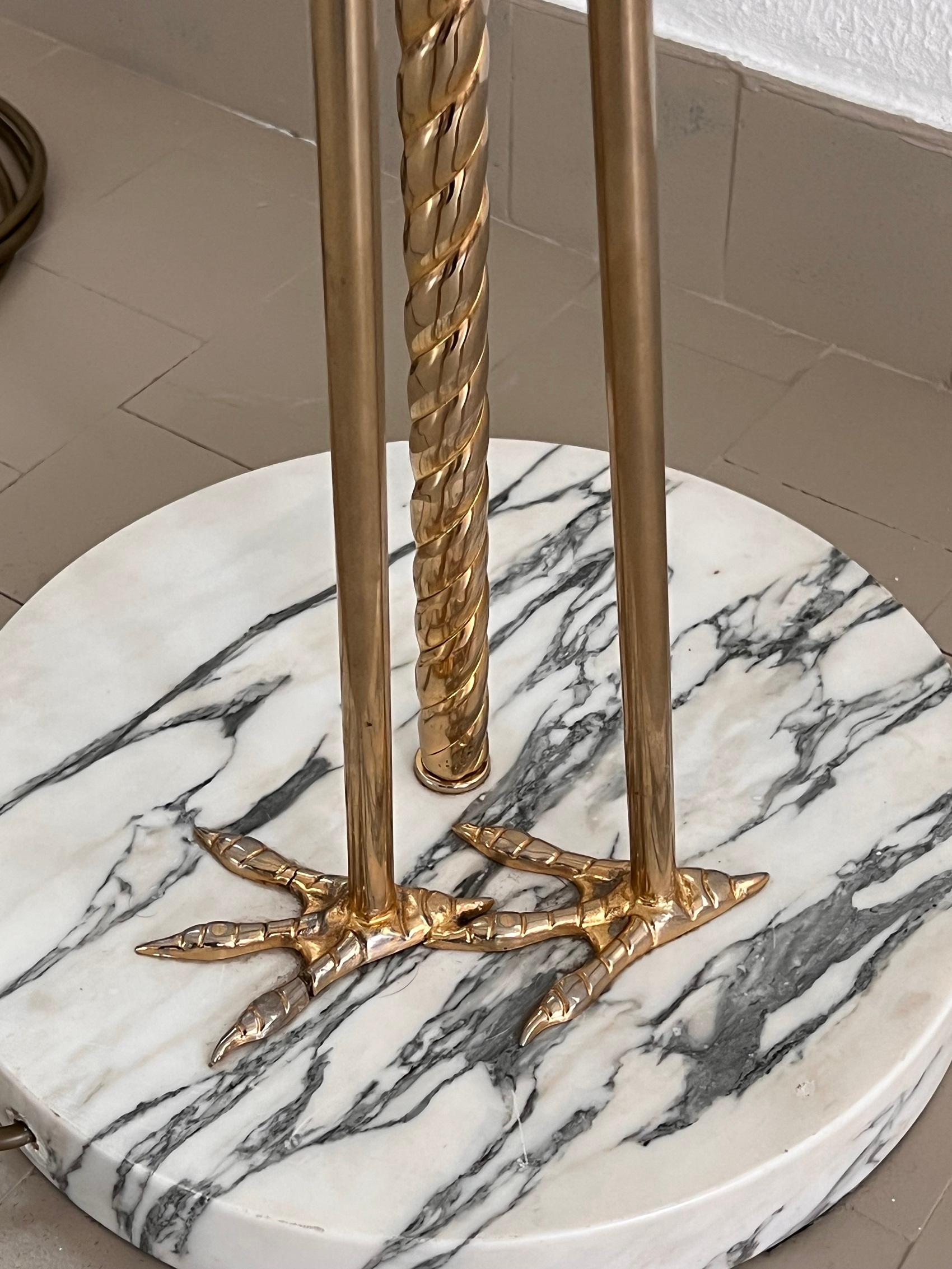 Italian Midcentury Heron Sculptured Floor Lamp with Murano Glass Sphere, 1970s 6
