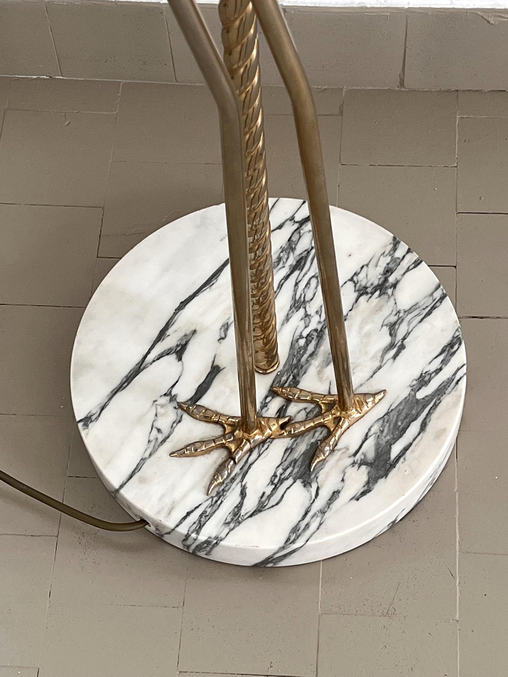 20th Century Italian Midcentury Heron Sculptured Floor Lamp with Murano Glass Sphere, 1970s