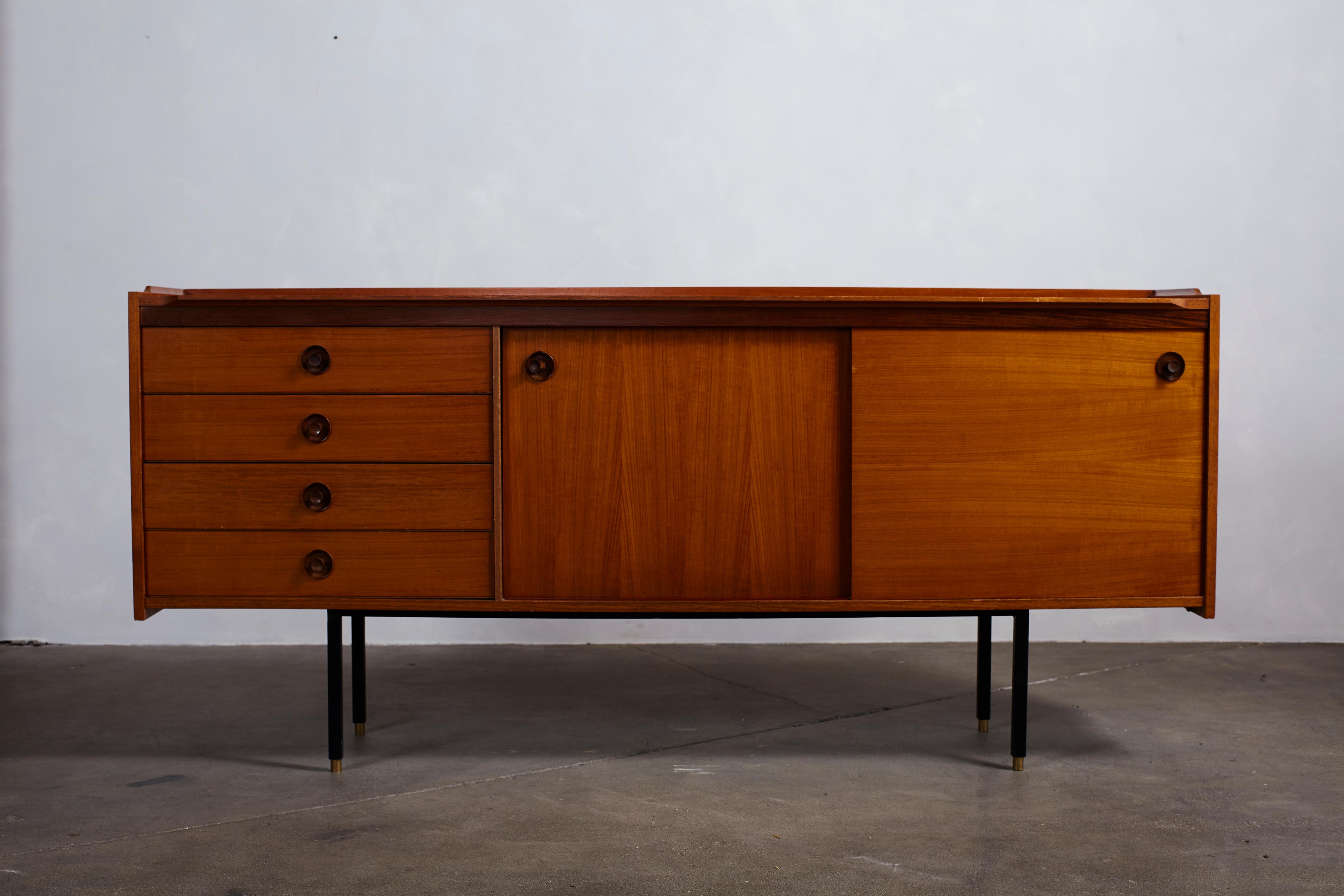 Italian Midcentury Ico Parisi Style Credenza with Four Drawers and Two Doors 6
