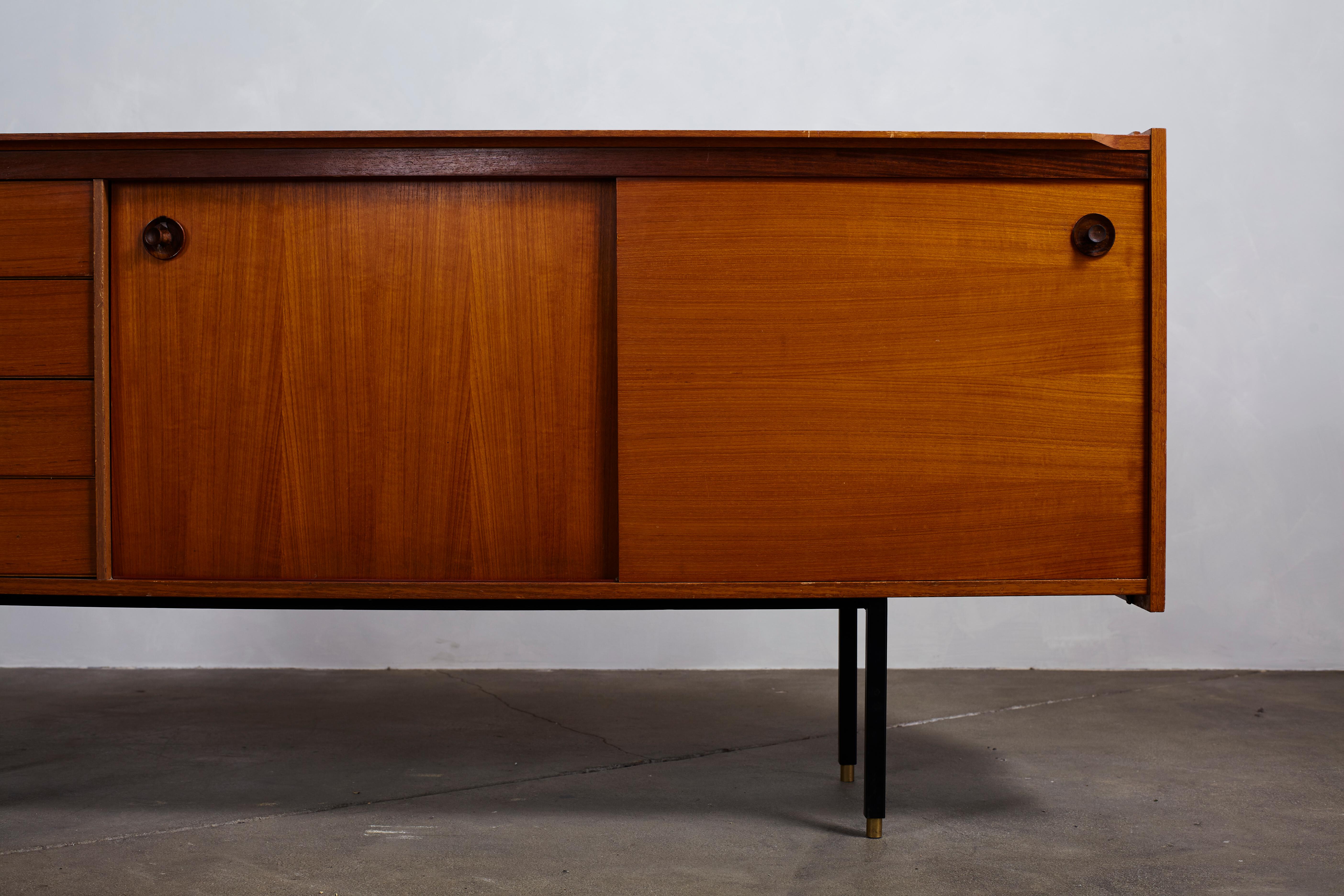 Italian Midcentury Ico Parisi Style Credenza with Four Drawers and Two Doors 7