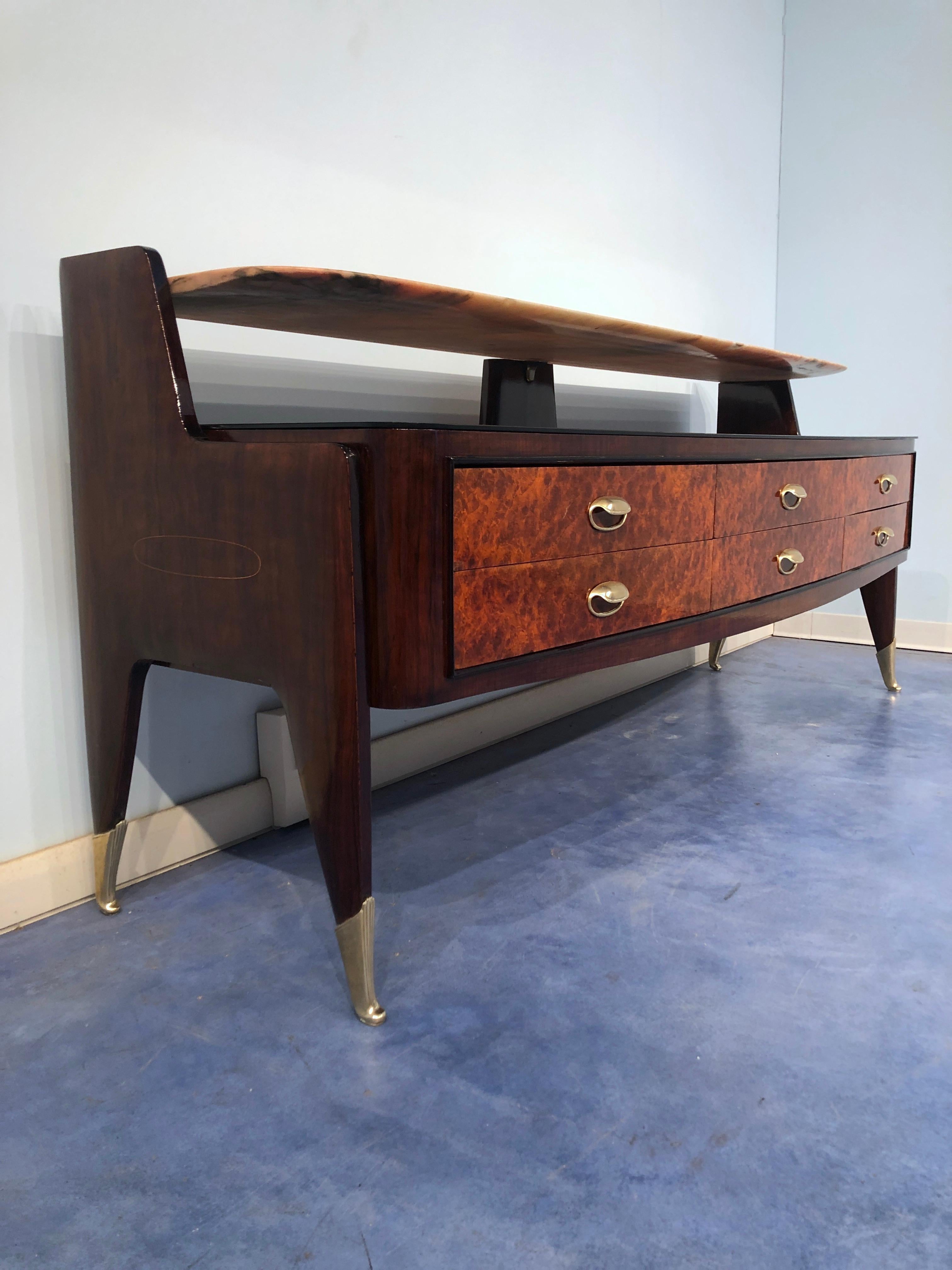 Italian Midcentury Consolle Sideboard by Vittorio Dassi, 1950s For Sale 13