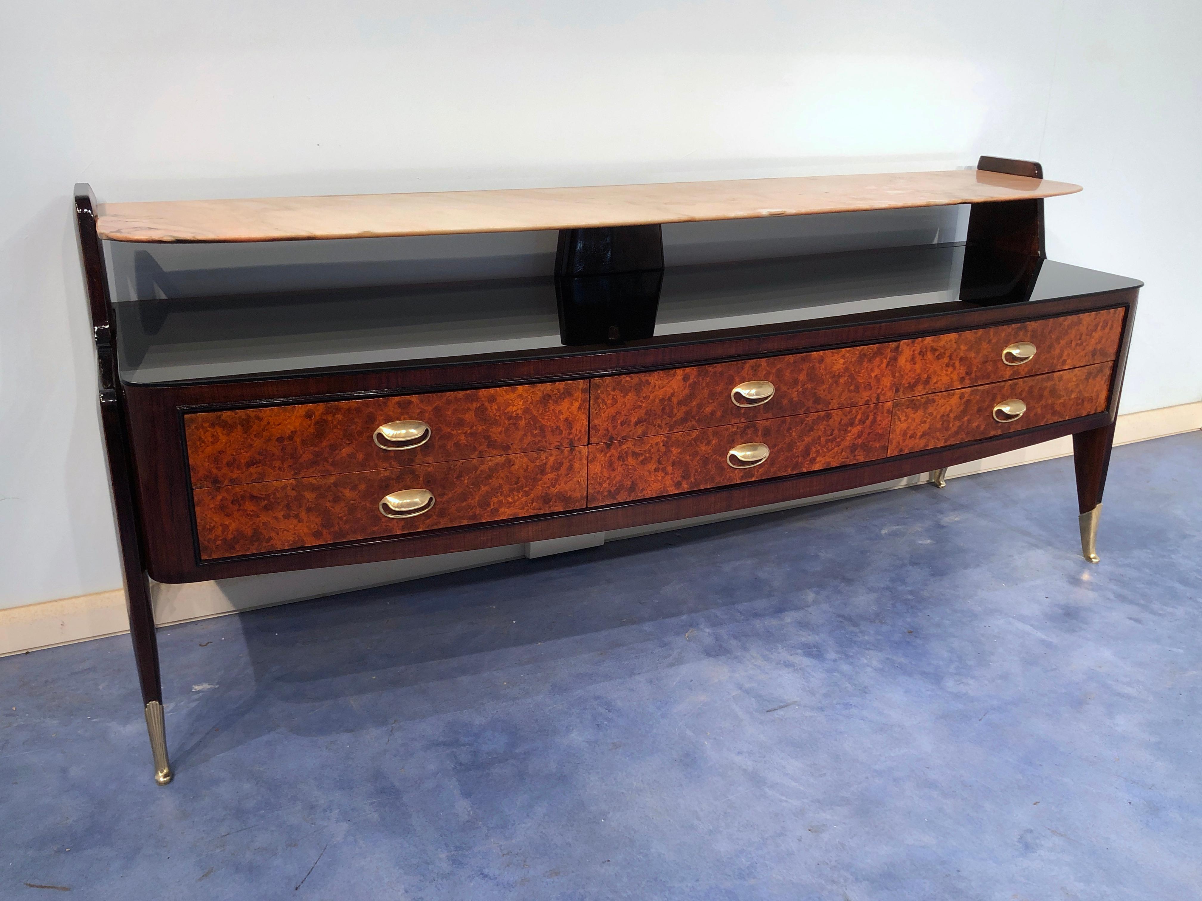 Mid-Century Modern Italian Midcentury Consolle Sideboard by Vittorio Dassi, 1950s For Sale