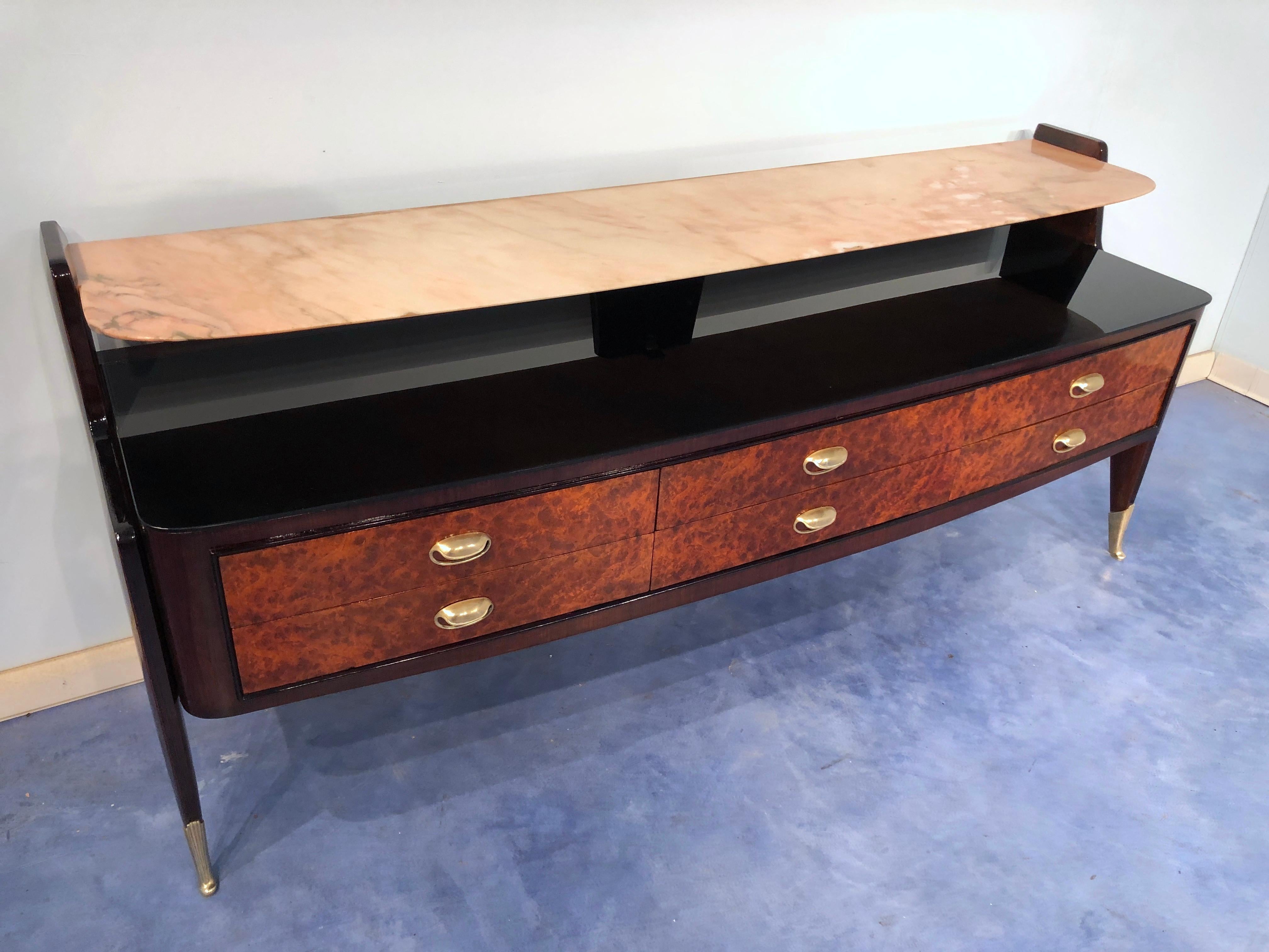 Italian Midcentury Consolle Sideboard by Vittorio Dassi, 1950s For Sale 1