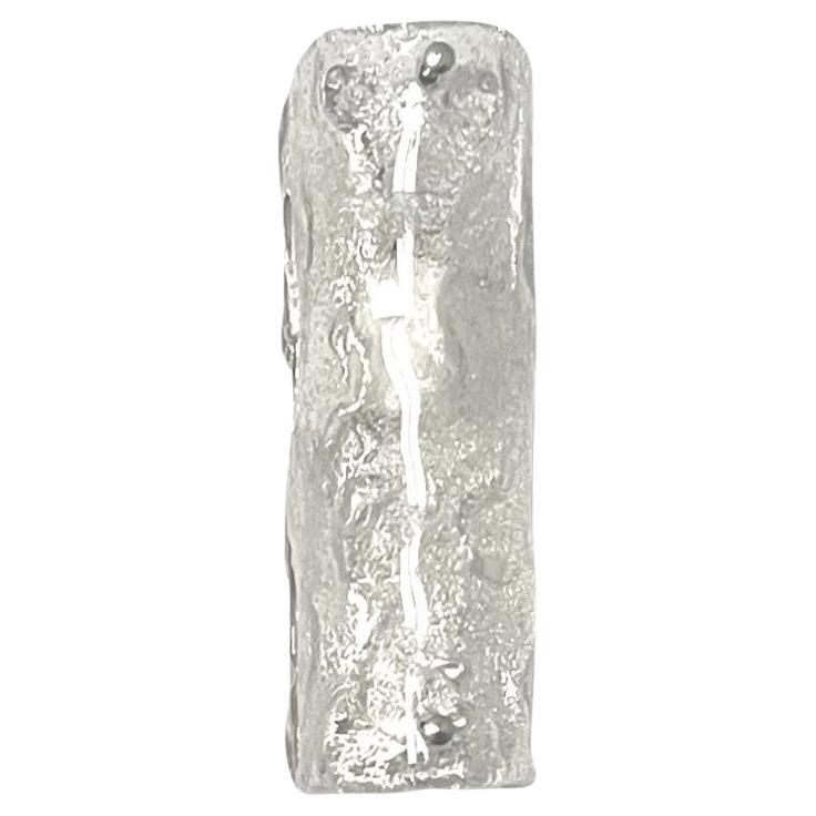 Italienischer Wandleuchter aus klarem Murano-Eisglas aus der Mitte des Jahrhunderts, 1970er Jahre