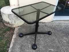 Vintage Blackend  Steel Side Table by Allegri Parma 1970s