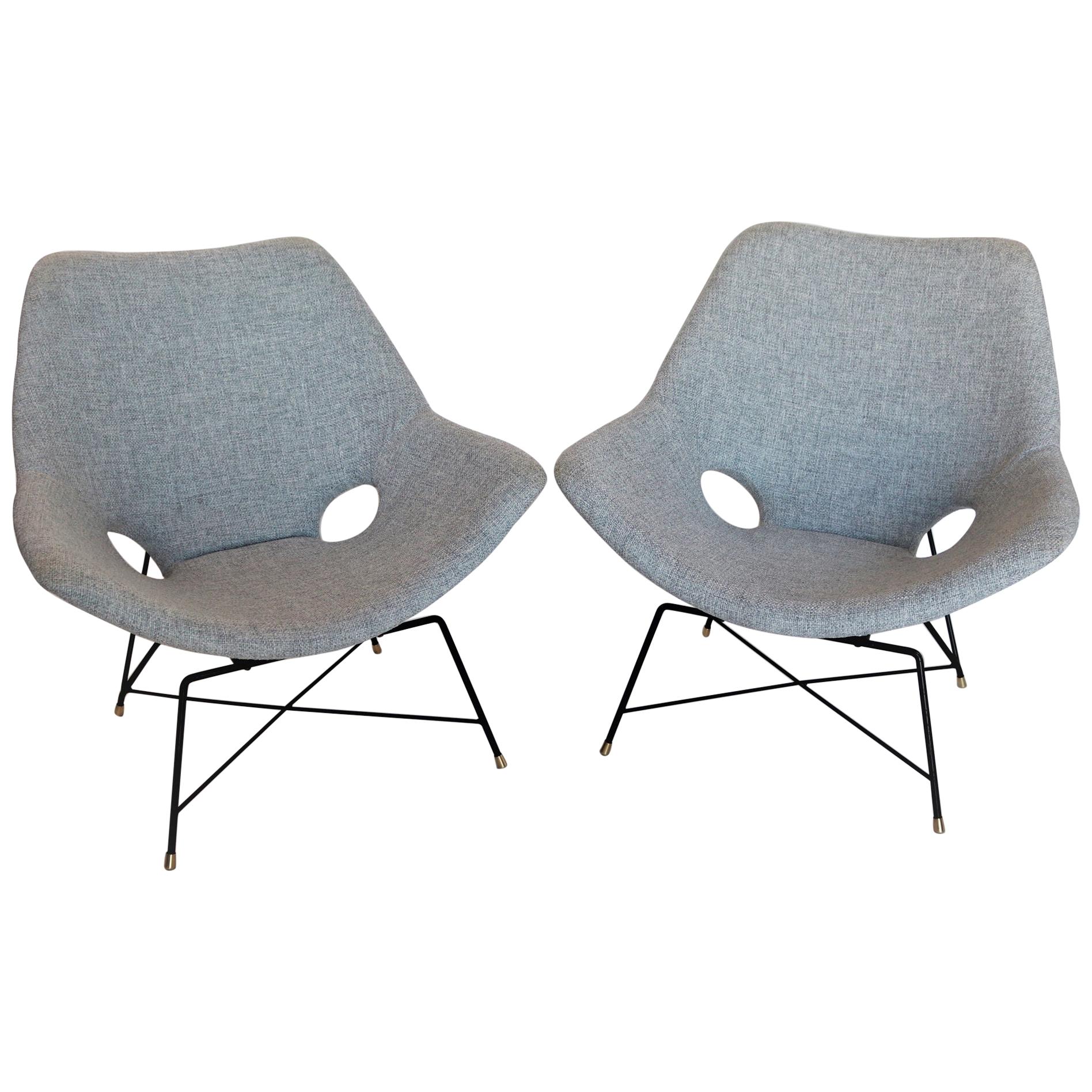 Italian Midcentury Kosmos Armchairs by Augusto Bozzi for Saporiti Italia, 1954