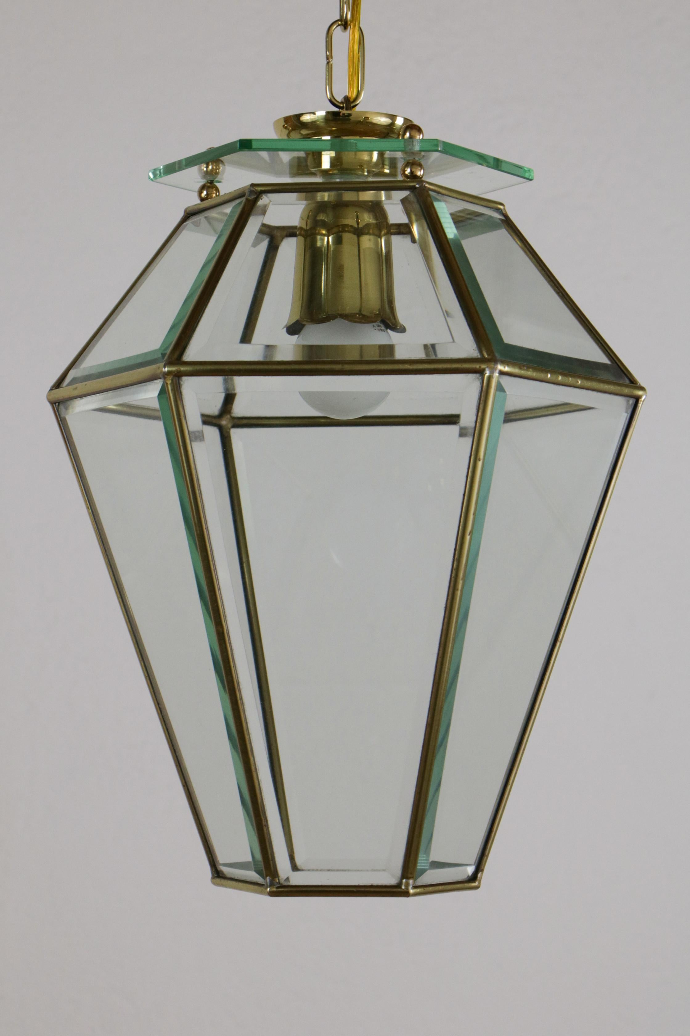 Italian Midcentury Lanter Pendant Lamp, Adolf Loos Style, 1950s For Sale 8