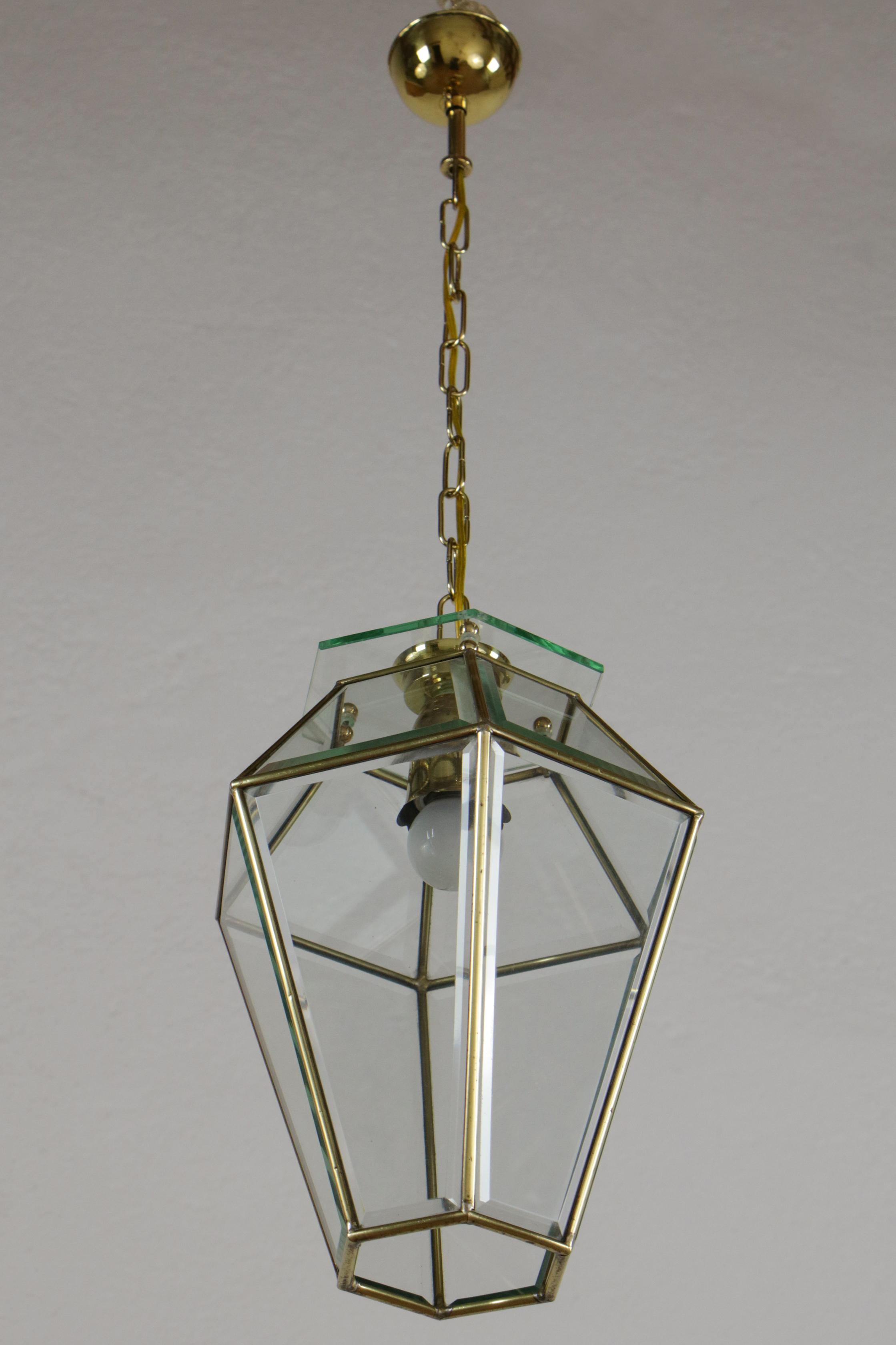 European Italian Midcentury Lanter Pendant Lamp, Adolf Loos Style, 1950s For Sale