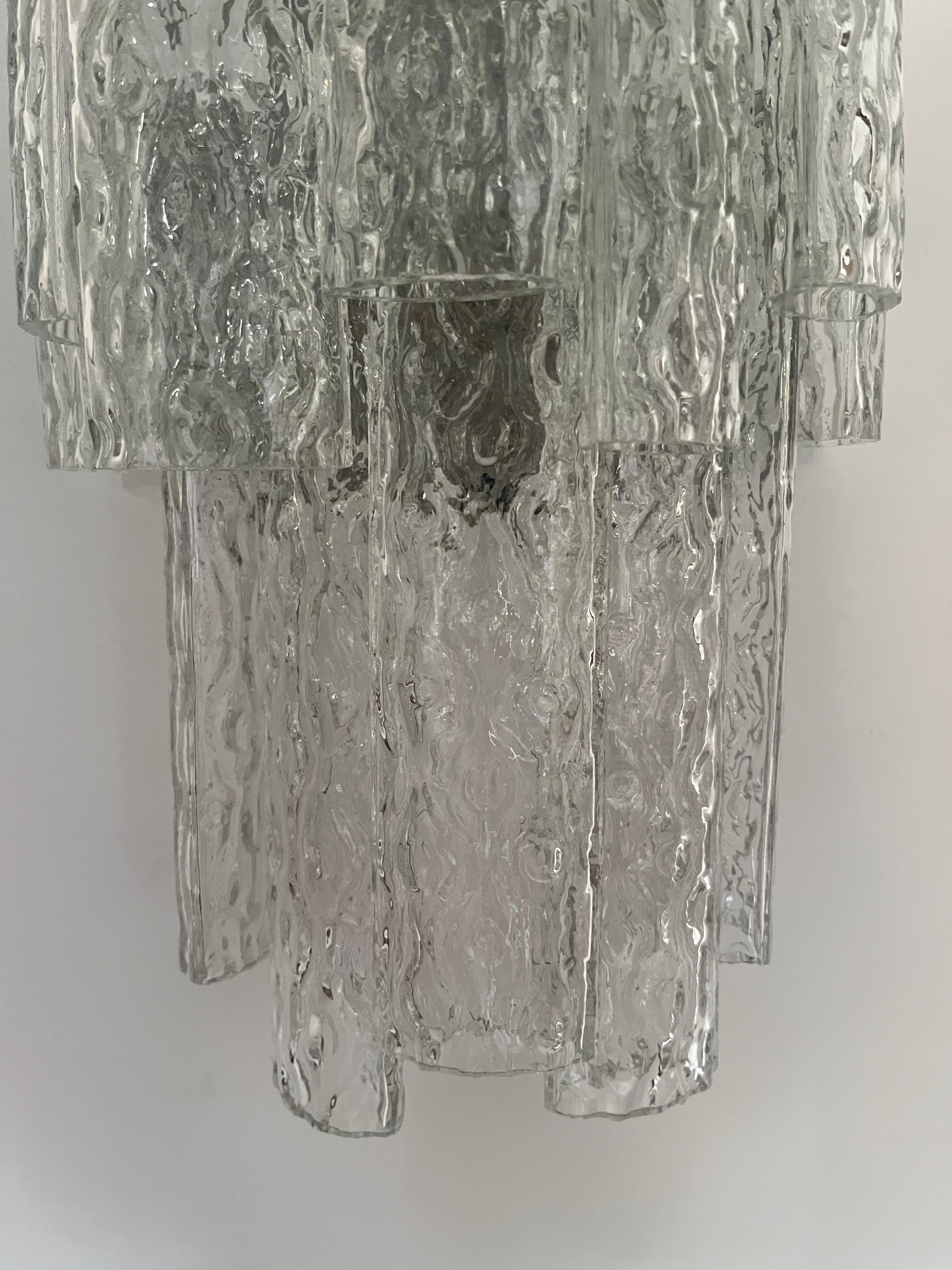 Mid-Century Modern Italian Midcentury Large Beauty Murano Wall Sconce by Venini, 1970s For Sale