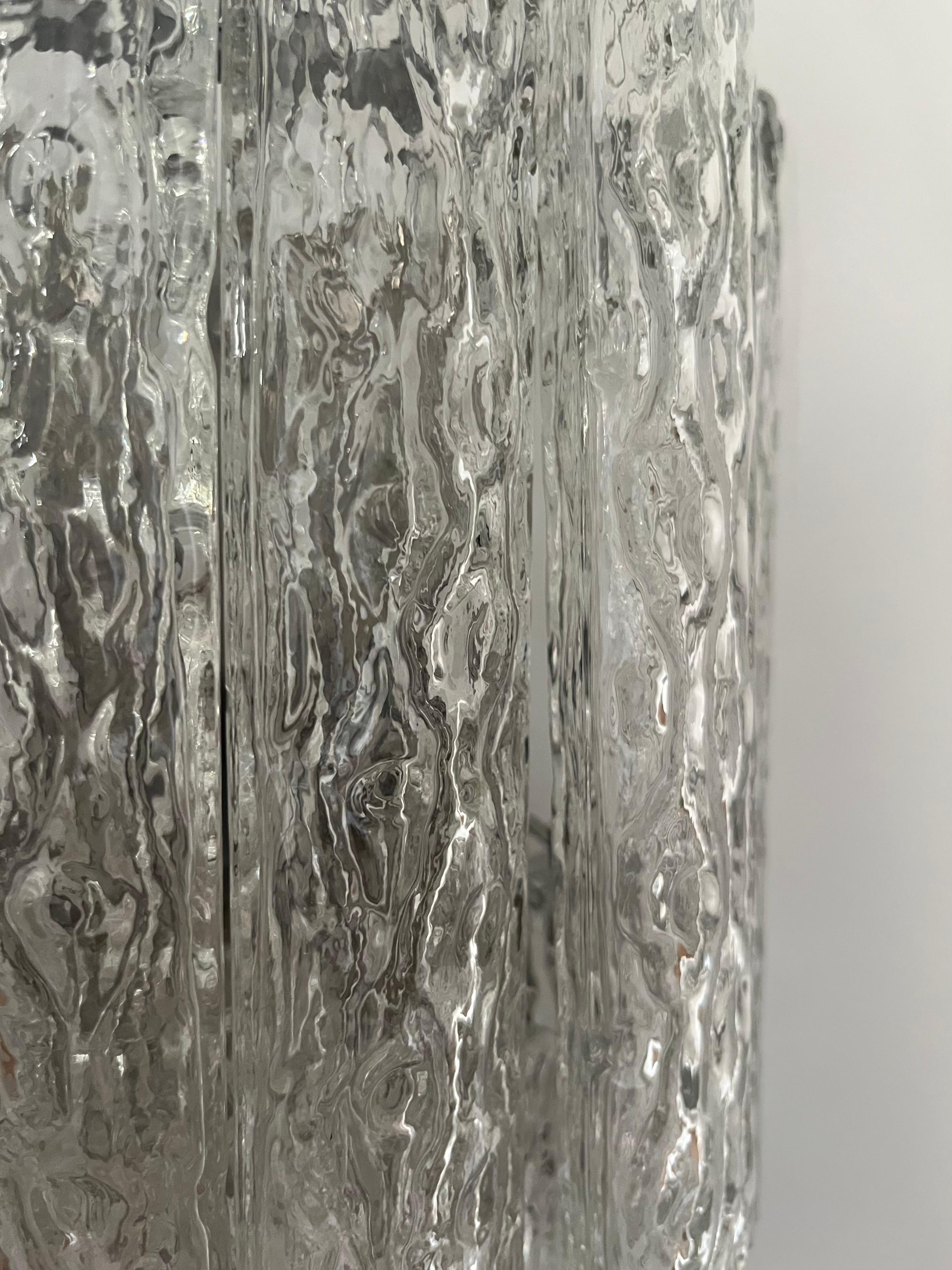 Metal Italian Midcentury Large Beauty Murano Wall Sconce by Venini, 1970s For Sale