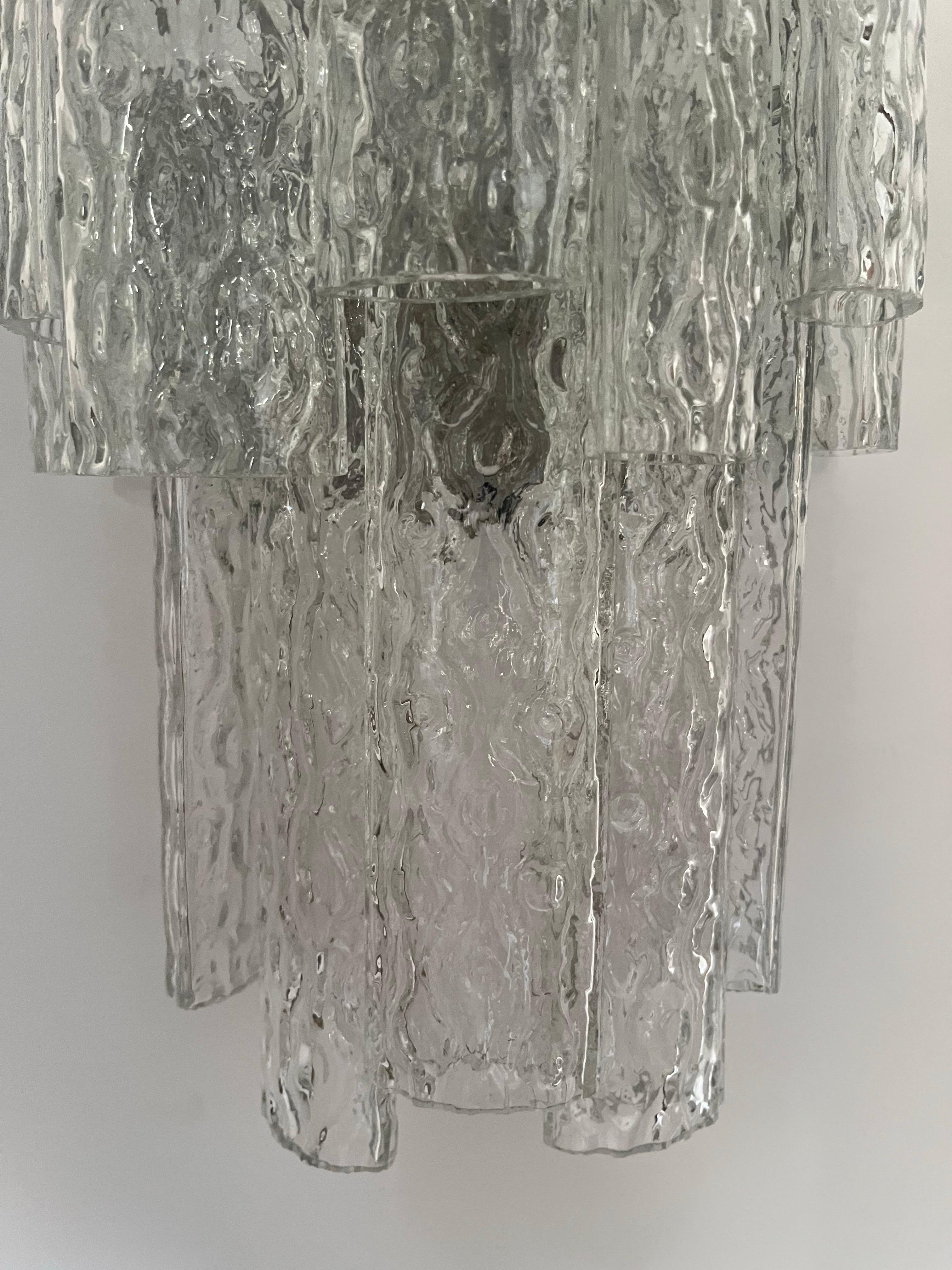 Italian Midcentury Large Beauty Murano Wall Sconce by Venini, 1970s For Sale 1