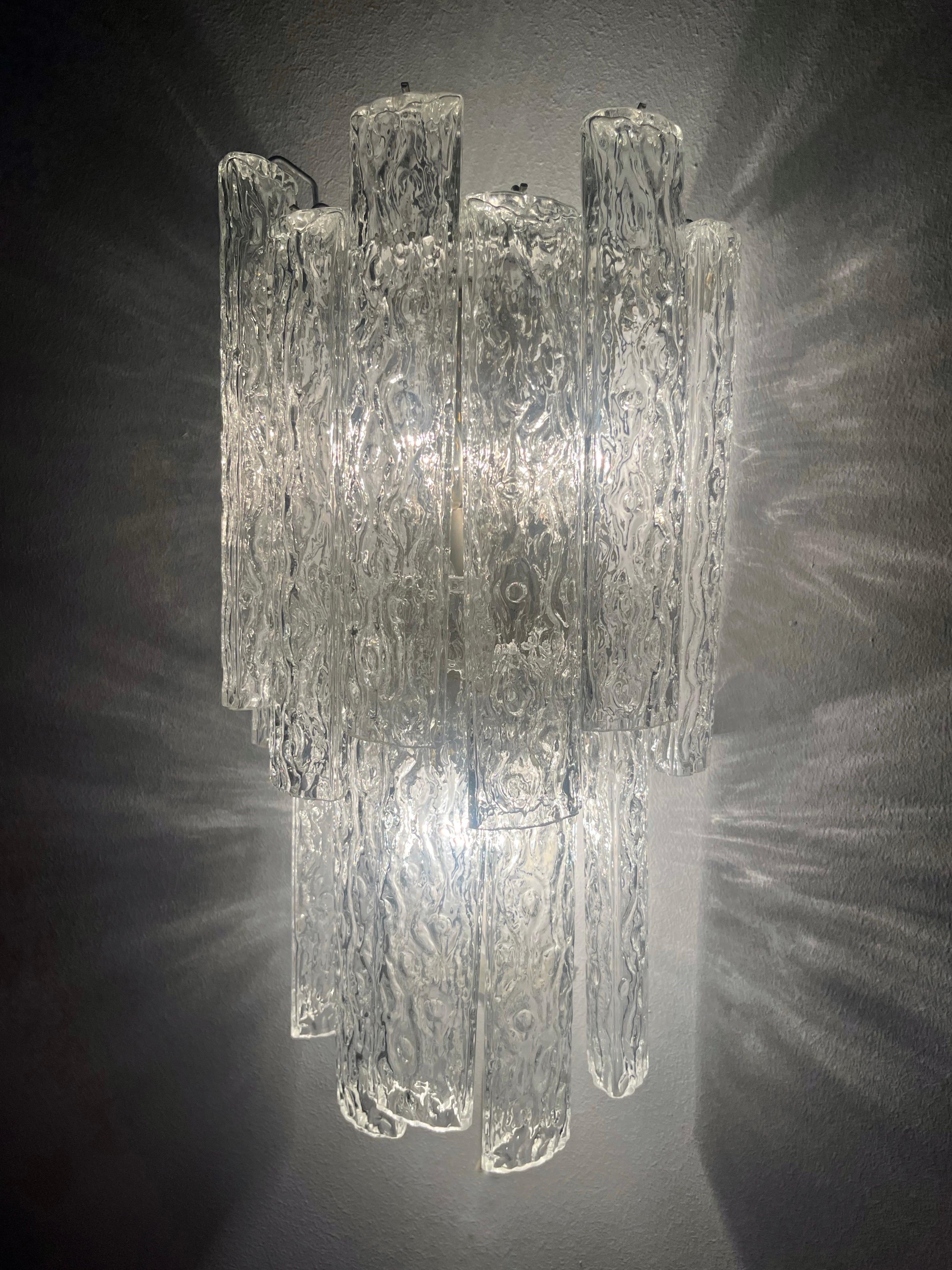 Italian Midcentury Large Beauty Murano Wall Sconce by Venini, 1970s For Sale 2