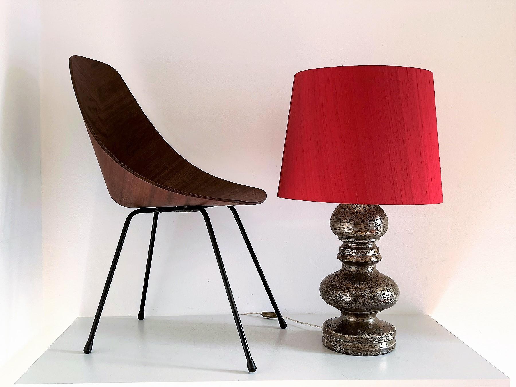 Mid-Century Modern Italian Mid-Century Large Pottery Table Lamps by Aldo Londi for Bitossi, 1960s For Sale