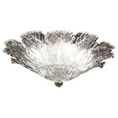 Italian MidCentury Large Size Trasparent Murano Glass Ceiling Light